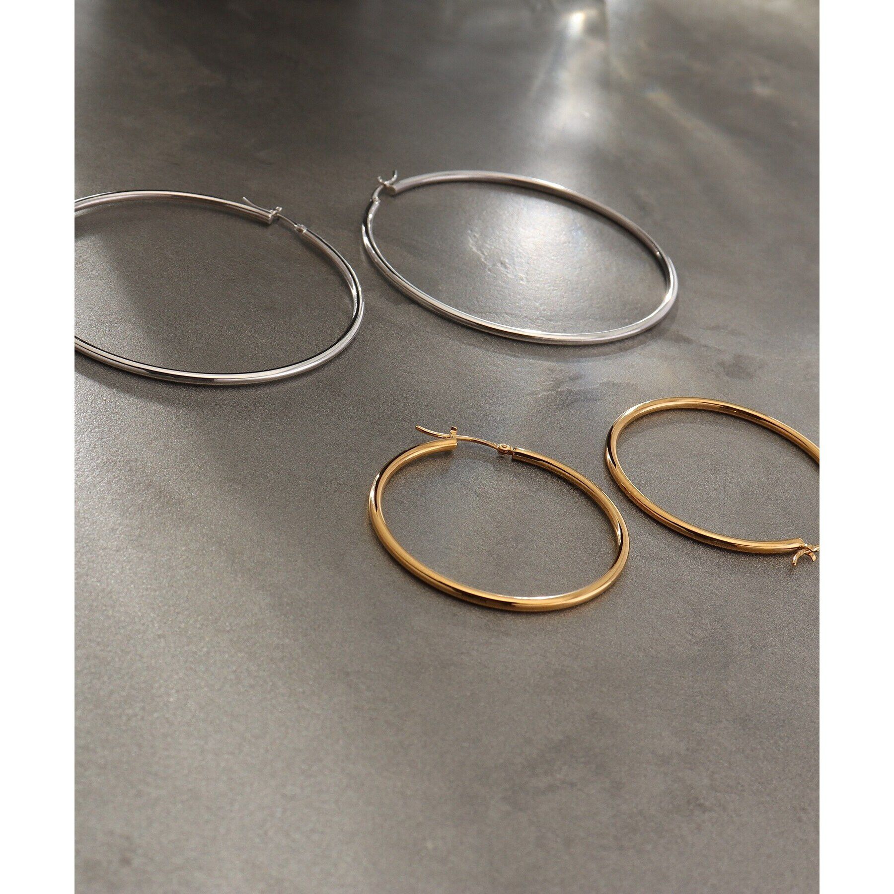 COCOSHNIK ONKITSCH「シルバー ソリッドフープピアスXXL」|ピアス|