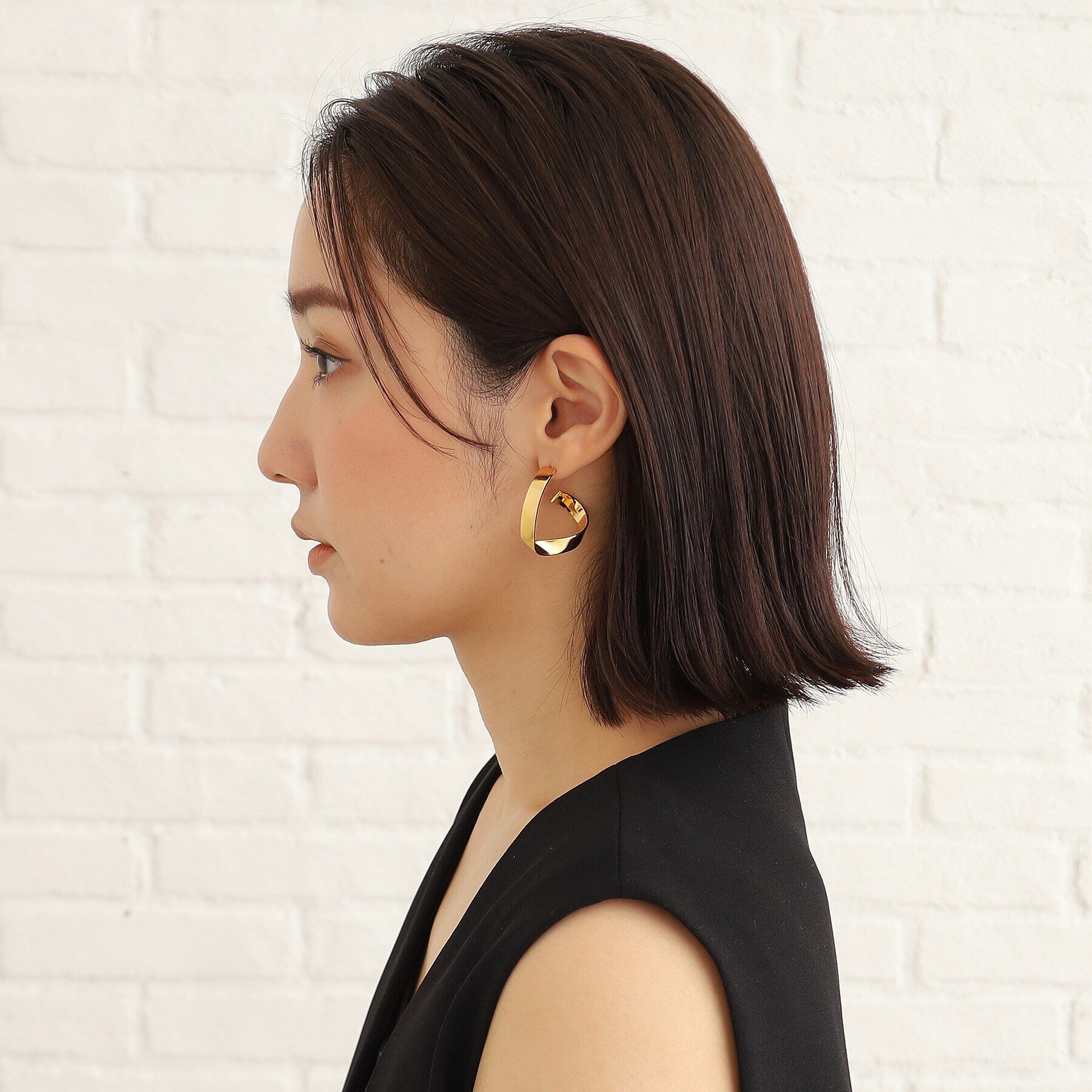 COCOSHNIK ONKITSCH「シルバー フォールディングピアス ストリーム GP」|ピアス|