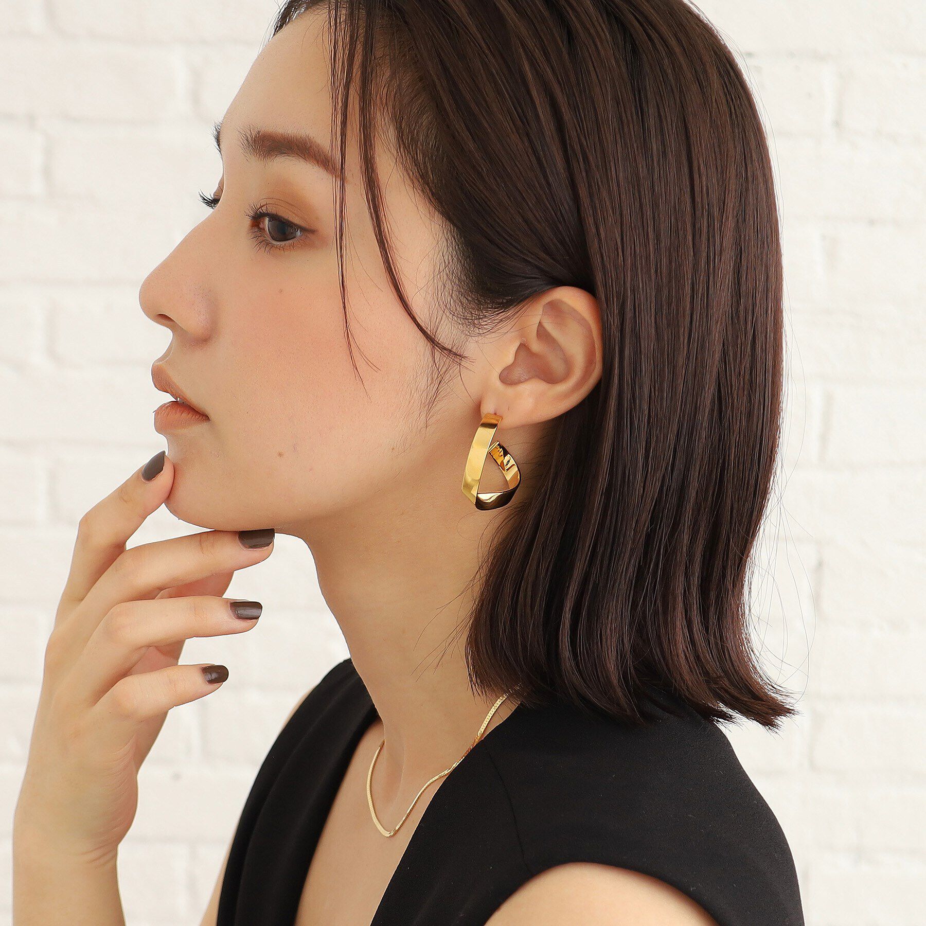 COCOSHNIK ONKITSCH「シルバー フォールディングピアス ストリーム GP」|ピアス|