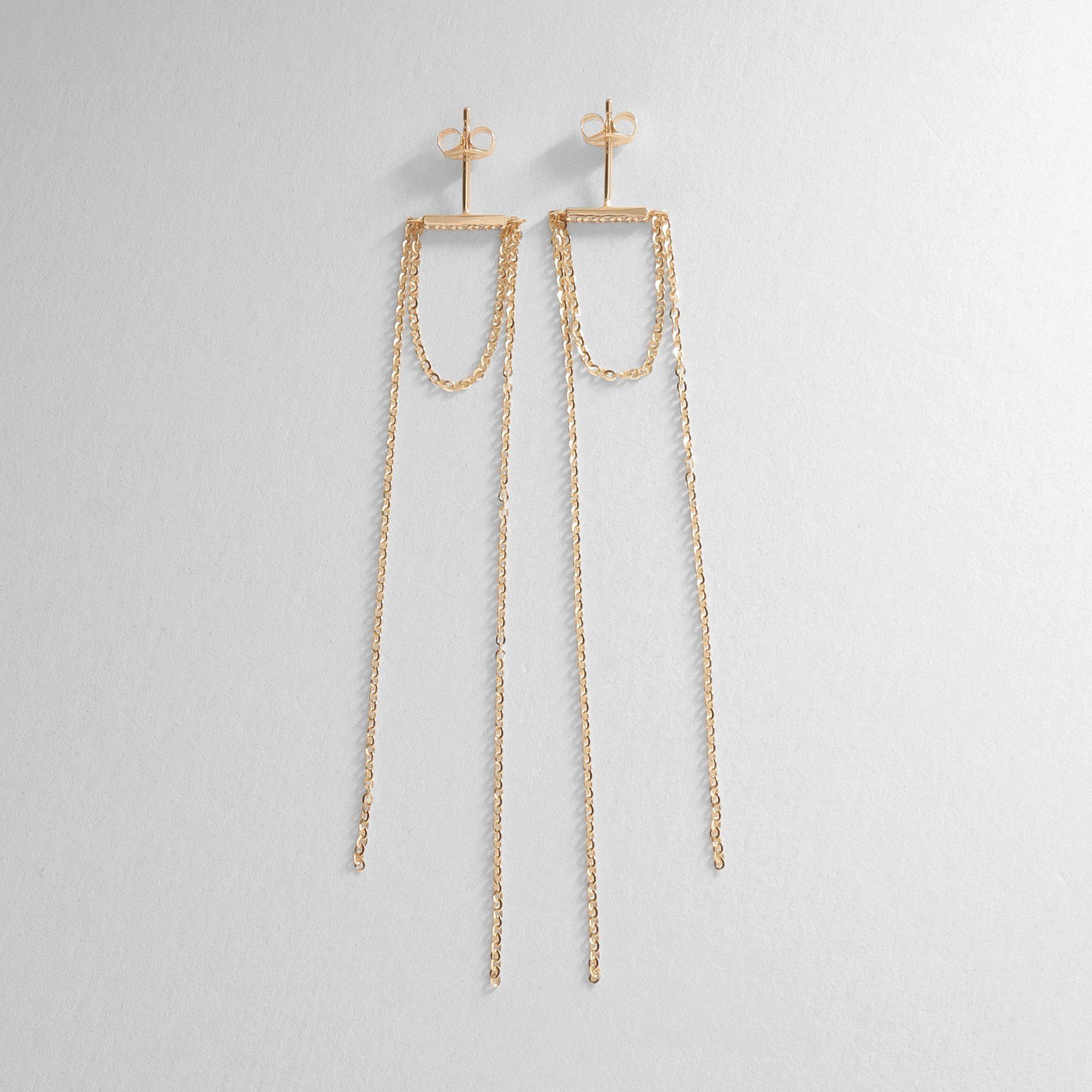 COCOSHNIK「K10ダイヤモンド トゥインクルフリンジ スタッドピアス」|ピアス|