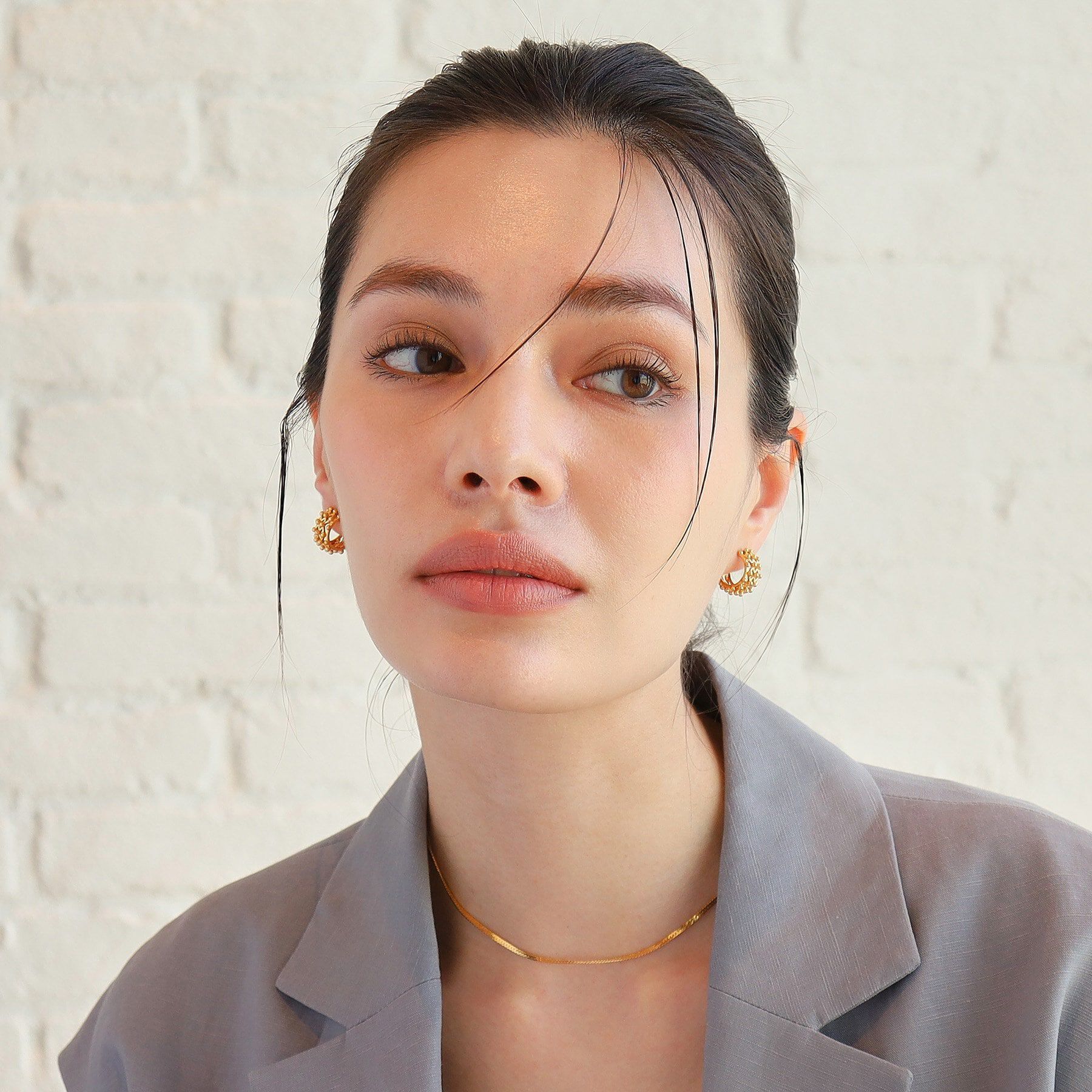 COCOSHNIK ONKITSCH「シルバー スモールフープ ボールメッシュ ピアス GP」|ピアス|