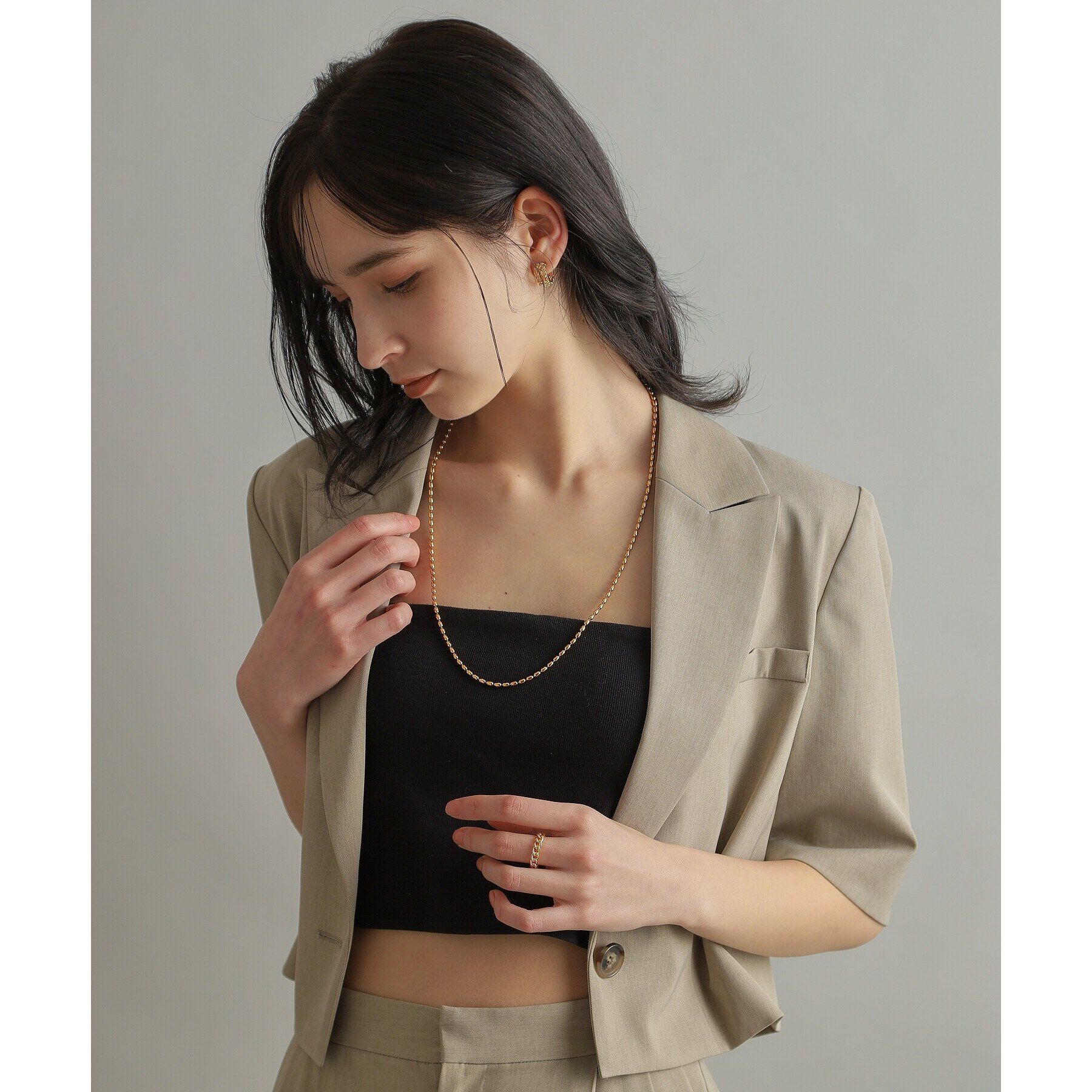 COCOSHNIK ONKITSCH「シルバー スモールフープ ボールメッシュ ピアス GP」|ピアス|