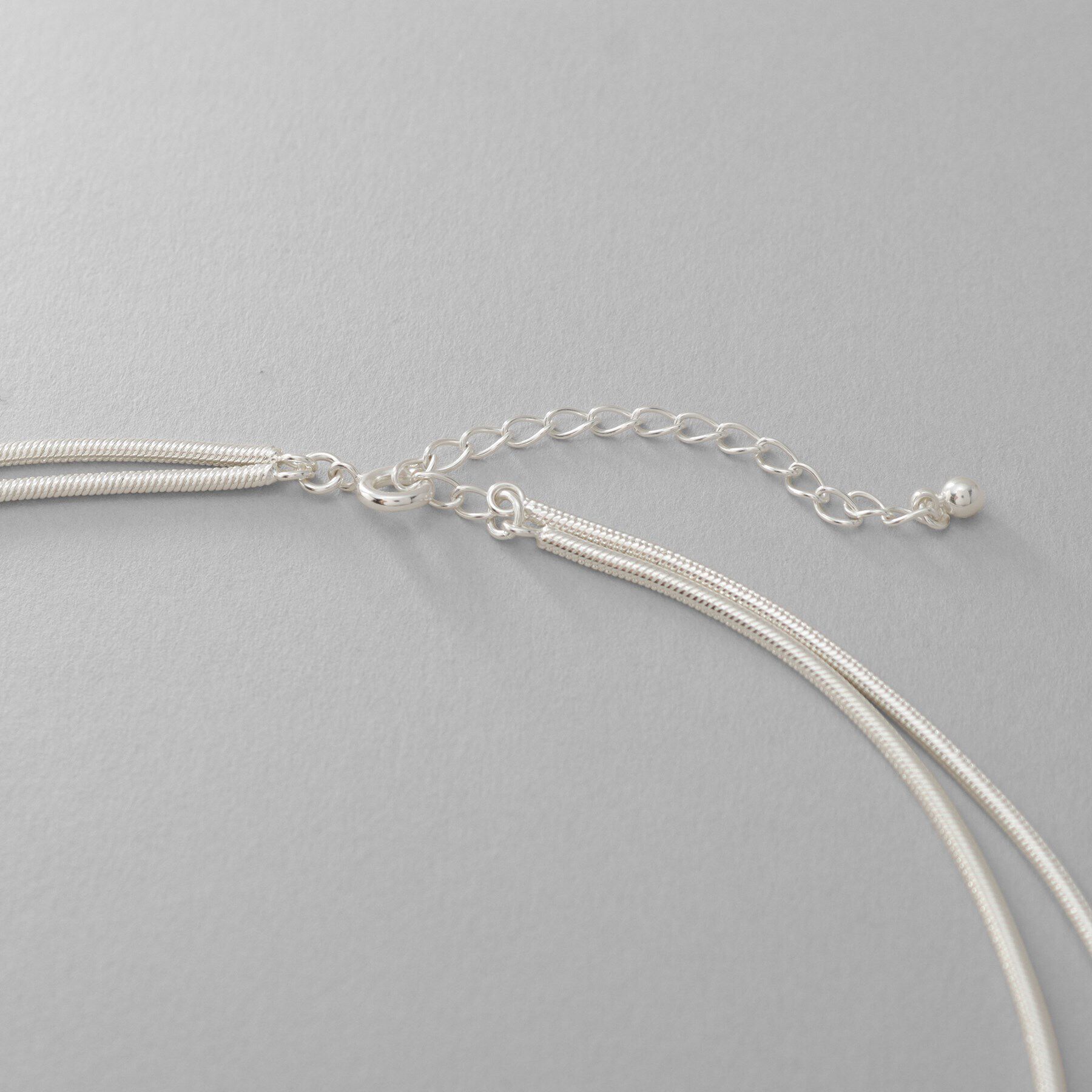 COCOSHNIK ONKITSCH「シルバー スネークチェーン ダブルネックレス」|ネックレス|