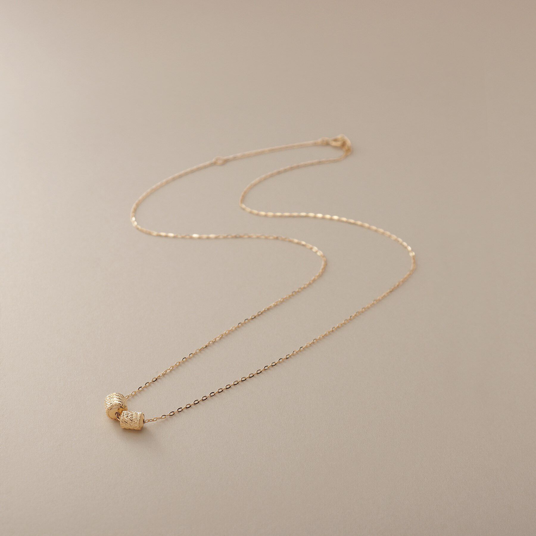 COCOSHNIK「K18テクスチャービーズミックス ネックレス」|ネックレス|