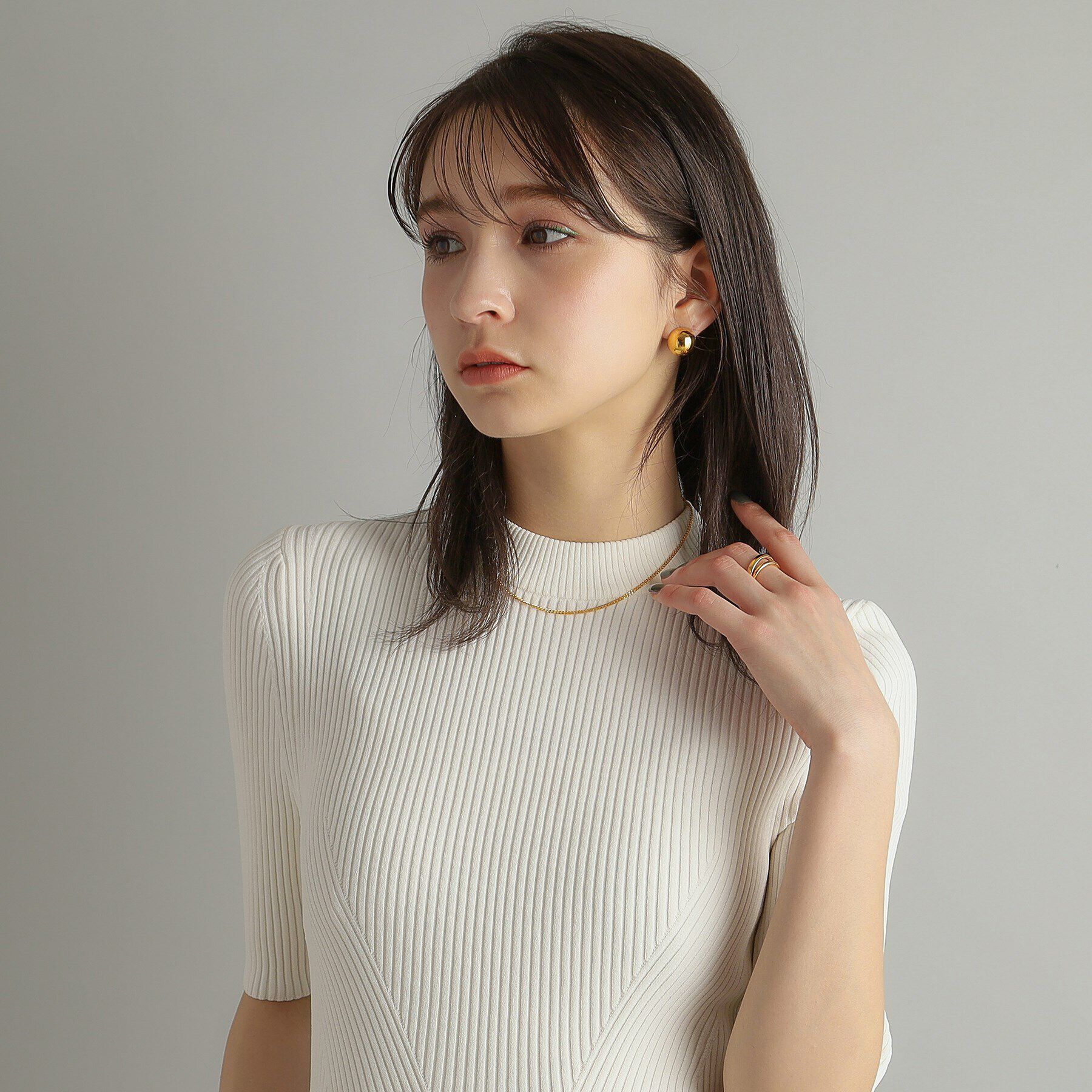 COCOSHNIK ONKITSCH「シルバー ハギーピアス ボールL GP」|ピアス|