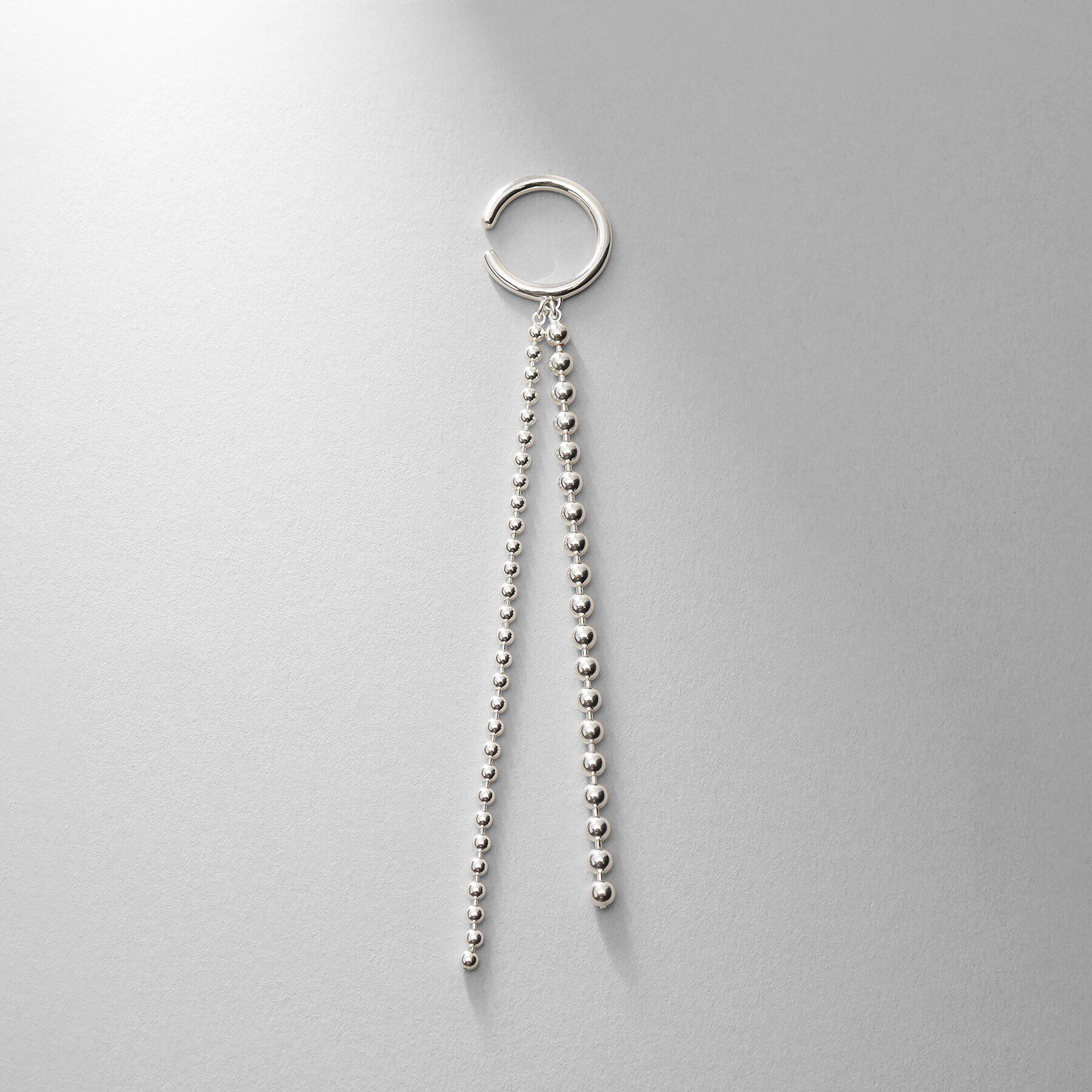 COCOSHNIK ONKITSCH「シルバー ボールチェーン イヤーカフ」|イヤリング|