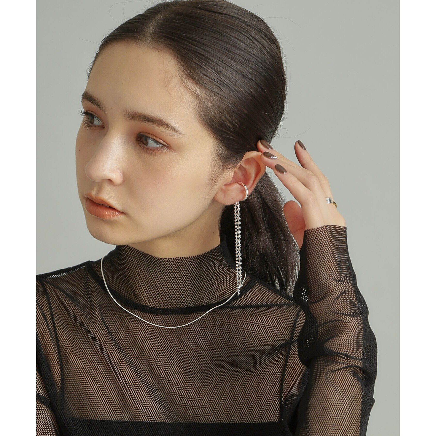 COCOSHNIK ONKITSCH「シルバー ボールチェーン イヤーカフ」|イヤリング|