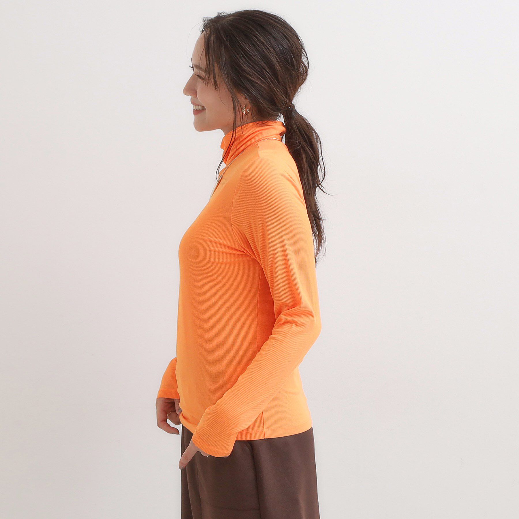 SHOO･LA･RUE「【S-LL/吸湿発熱】なめらかとろみ インナータートル」|Tシャツ・カットソー|