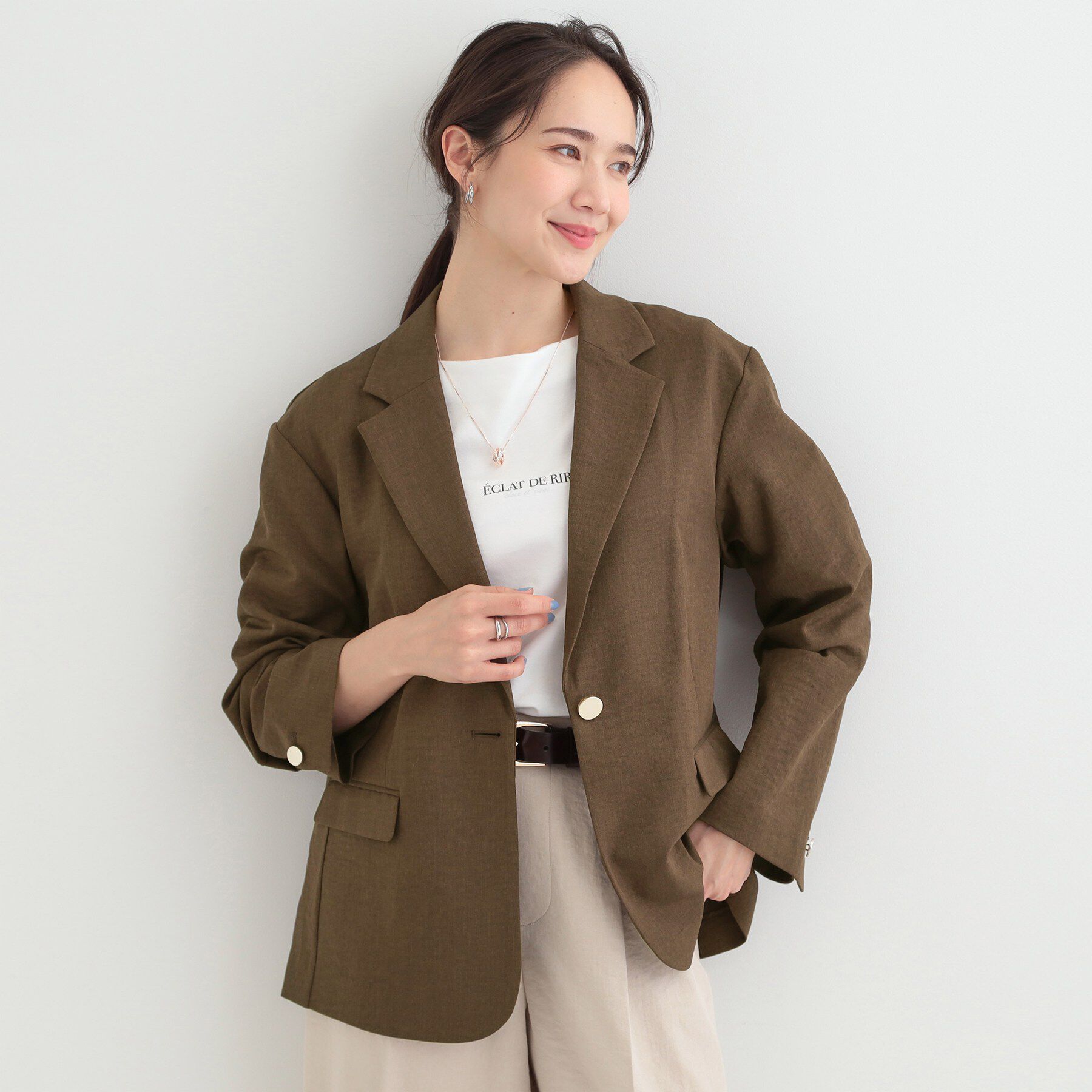 SHOO･LA･RUE「【S-LL/セットアップ可/イージーケア/UV】オンにもオフにも シングルジャケット」|テーラードジャケット|