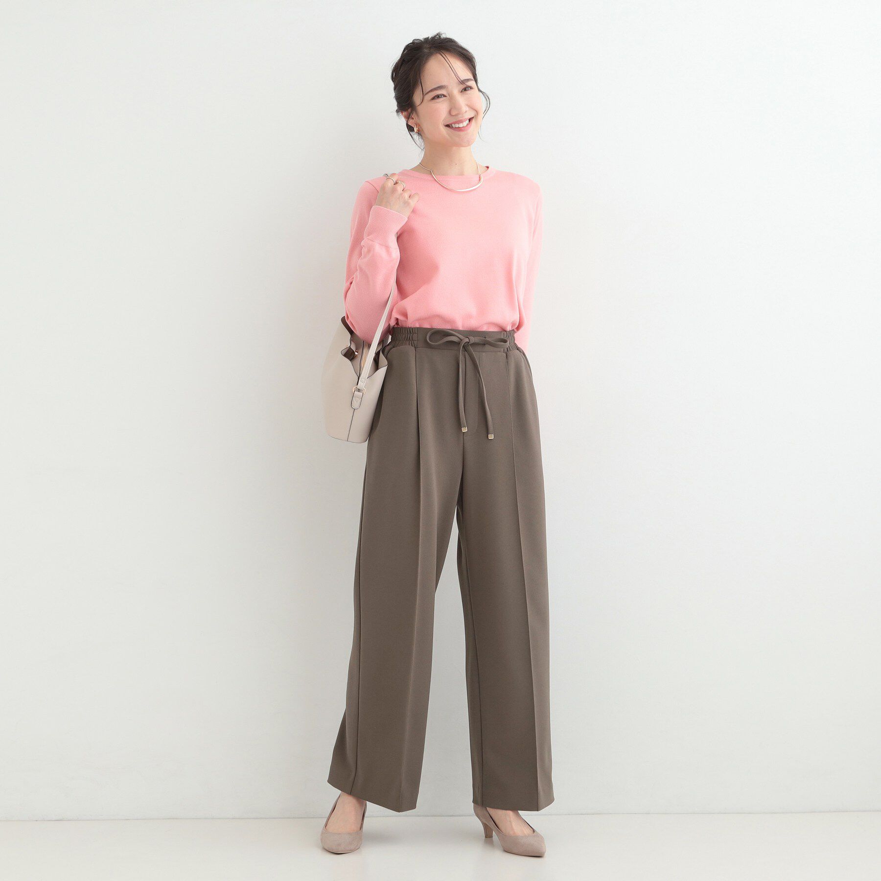 SHOO･LA･RUE「【S-LL/着丈選べる/洗濯後しわになりにくい】スマートに見えるイージーワイドパンツ」|その他|