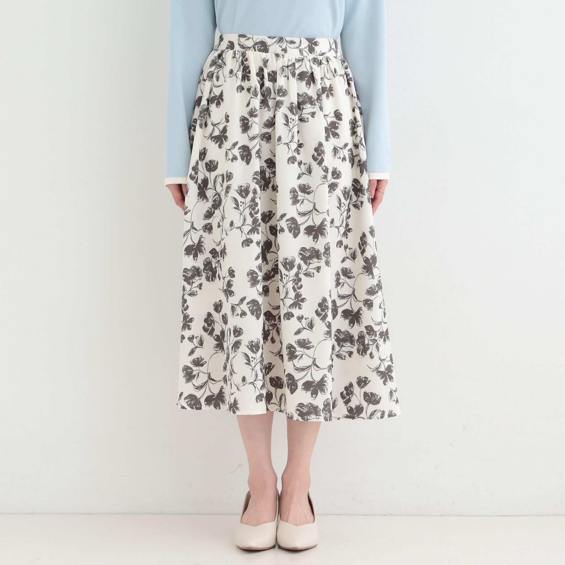 SHOO･LA･RUE「【着丈選べる】アソート柄フレアスカート」|スカート|