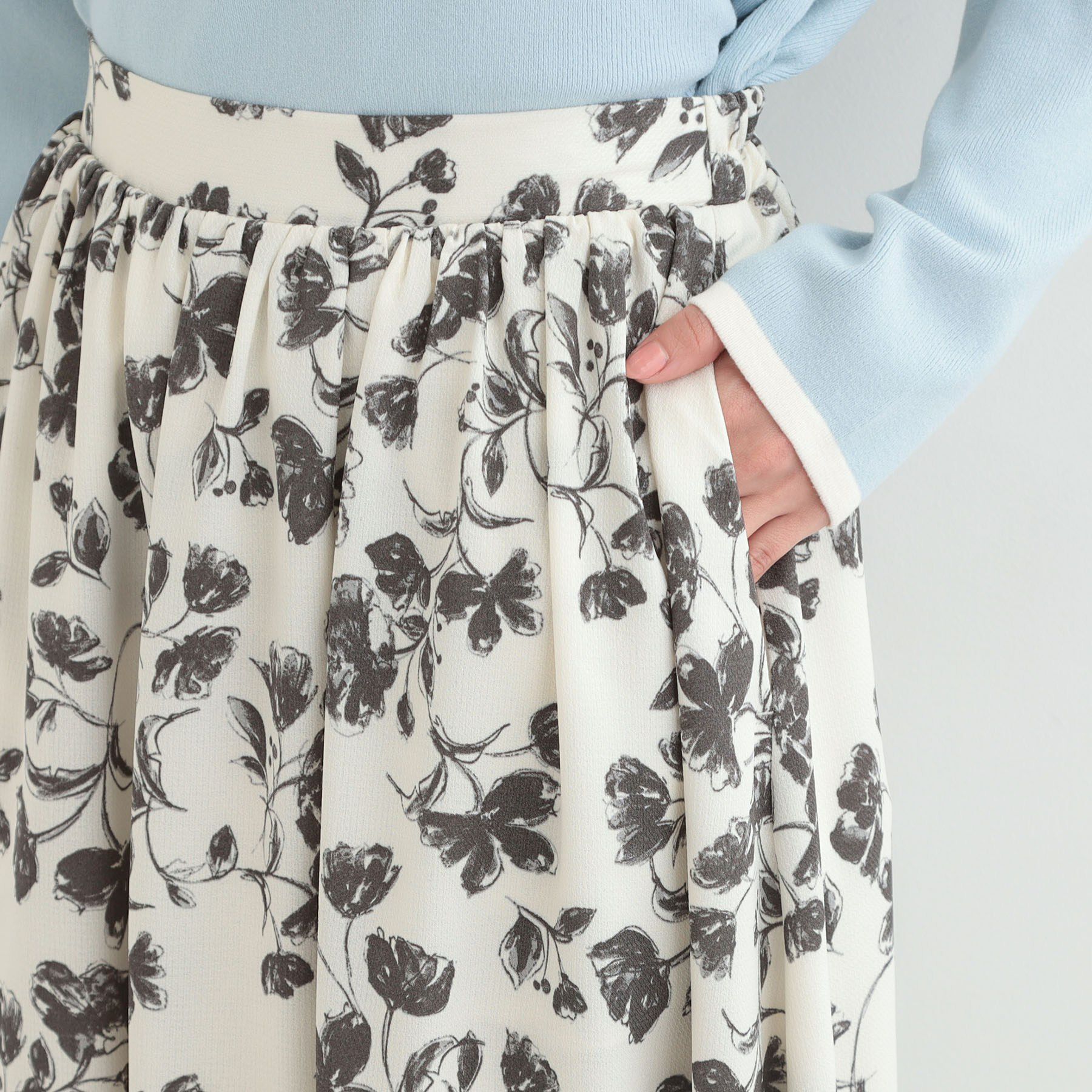 SHOO･LA･RUE「【着丈選べる】アソート柄フレアスカート」|スカート|