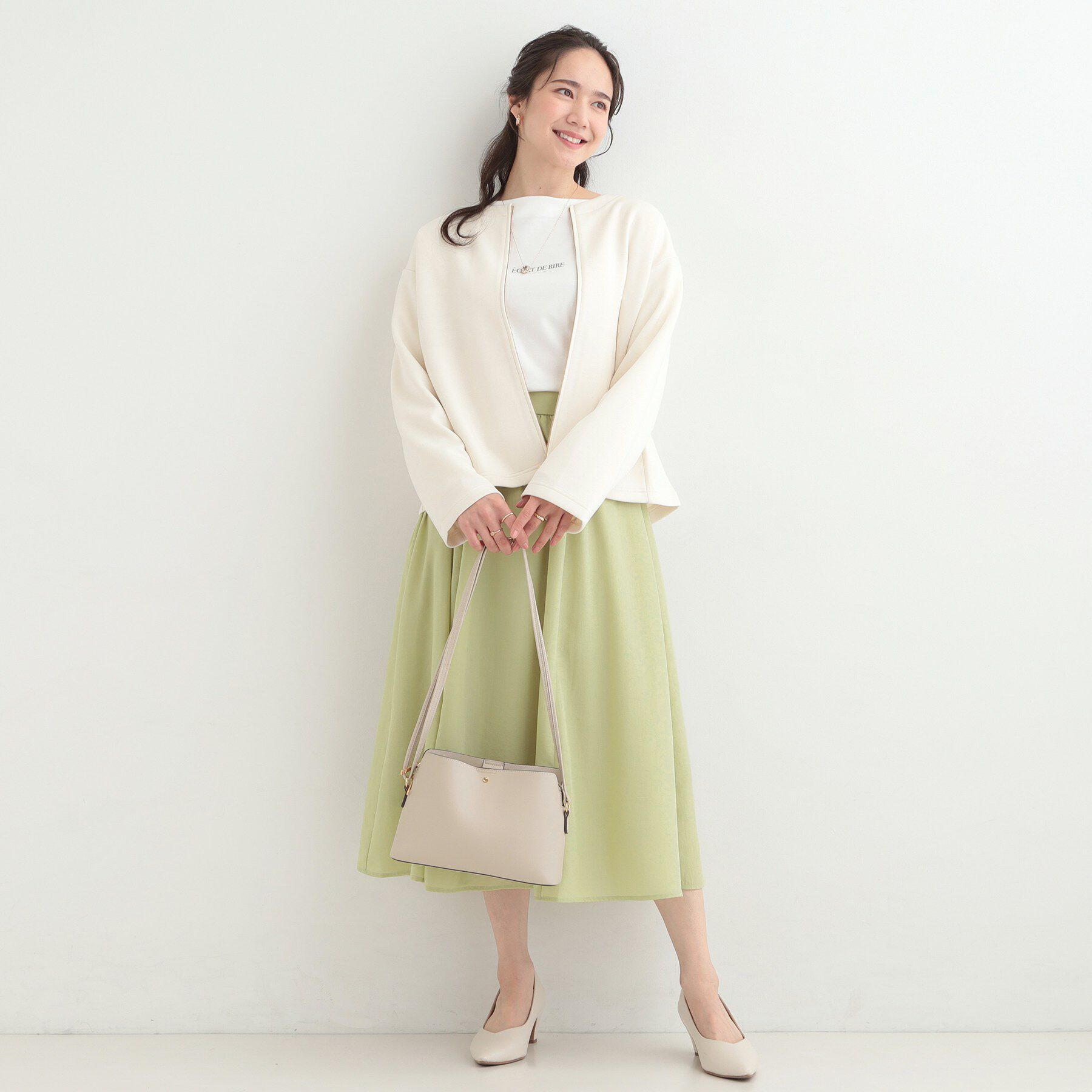 SHOO･LA･RUE「【セットアップ可能／S－LL／なめらかタッチ】ノーカラージップブルゾン」|ブルゾン・スタジャン|