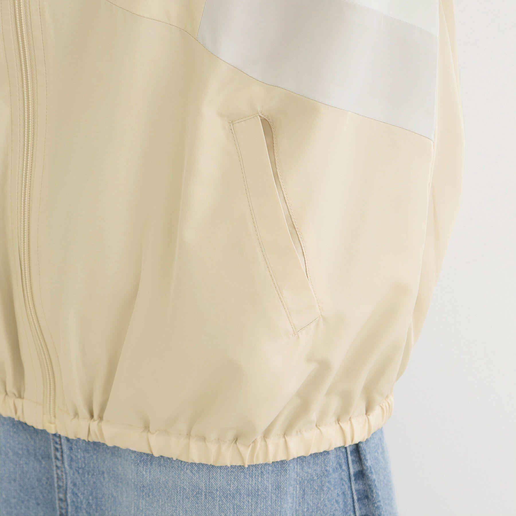 SHOO･LA･RUE「配色フードブルゾン」|ブルゾン・スタジャン|