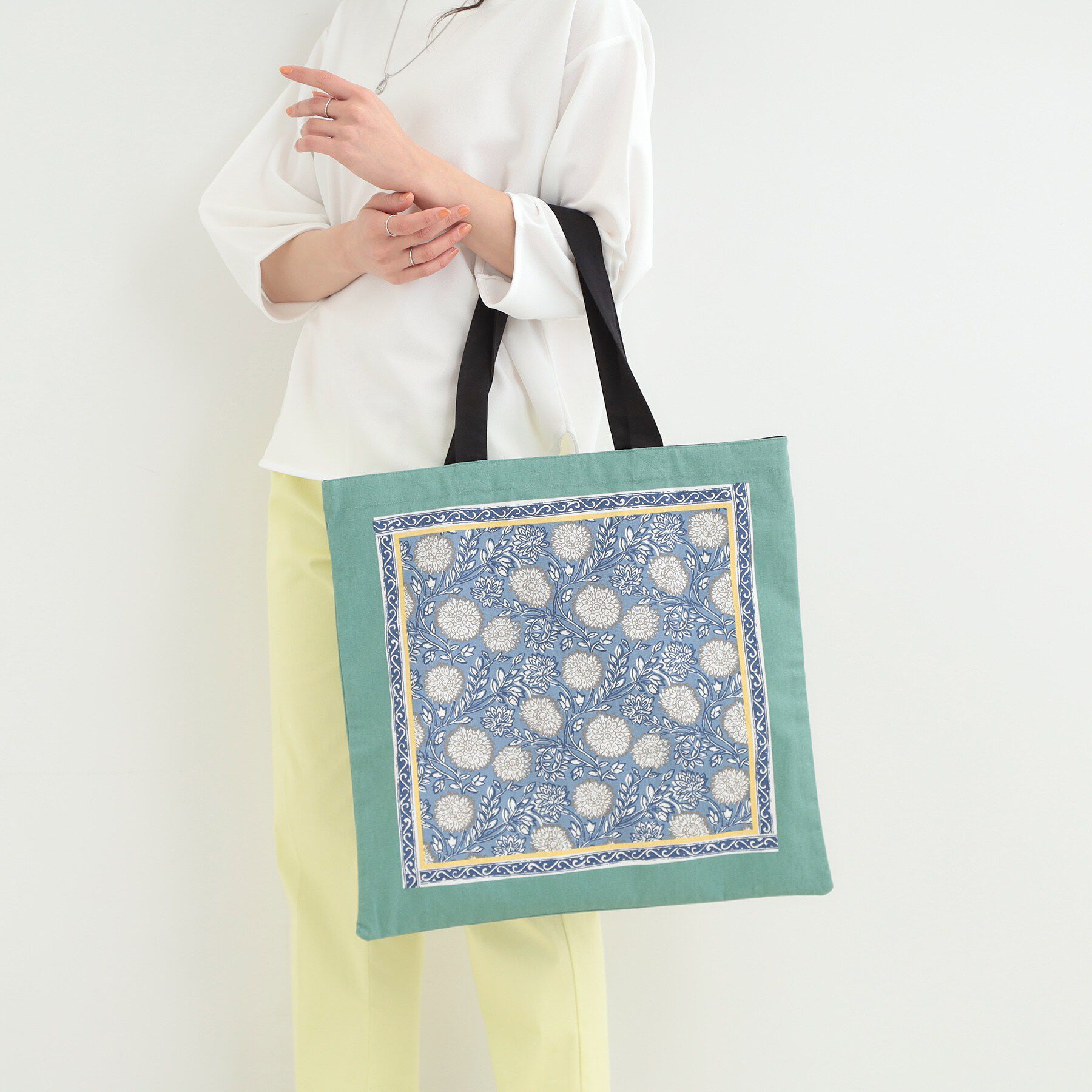 SHOO･LA･RUE「【インド製】スクエアファスナートートバッグ」|トートバッグ|