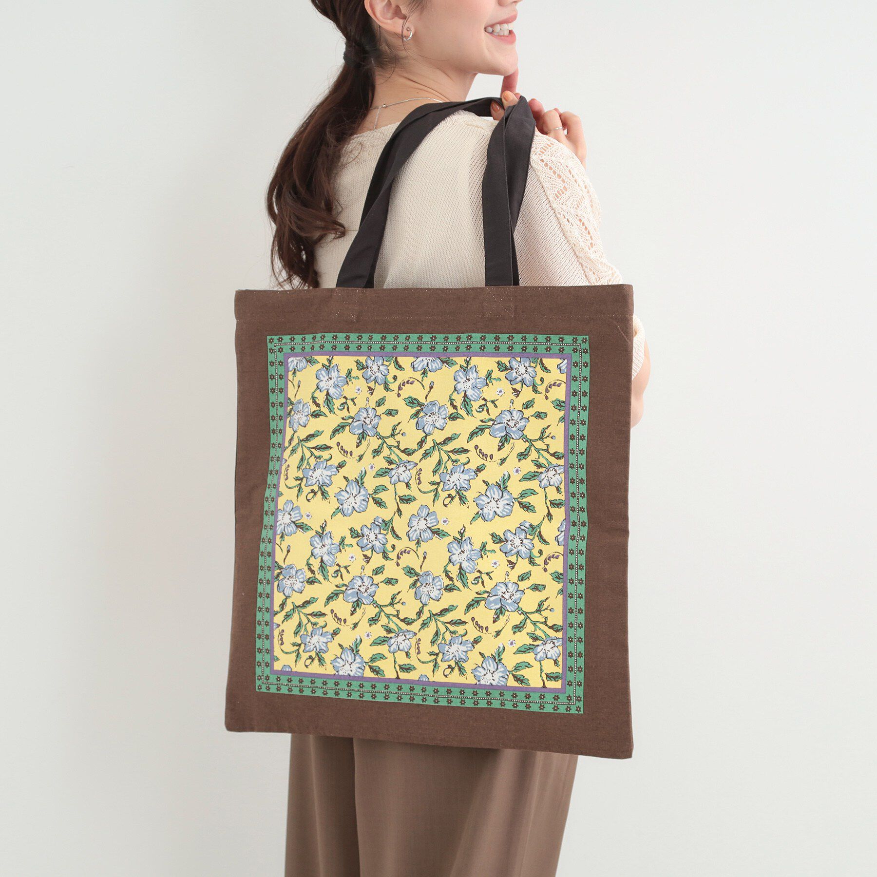 SHOO･LA･RUE「【インド製】スクエアファスナートートバッグ」|トートバッグ|