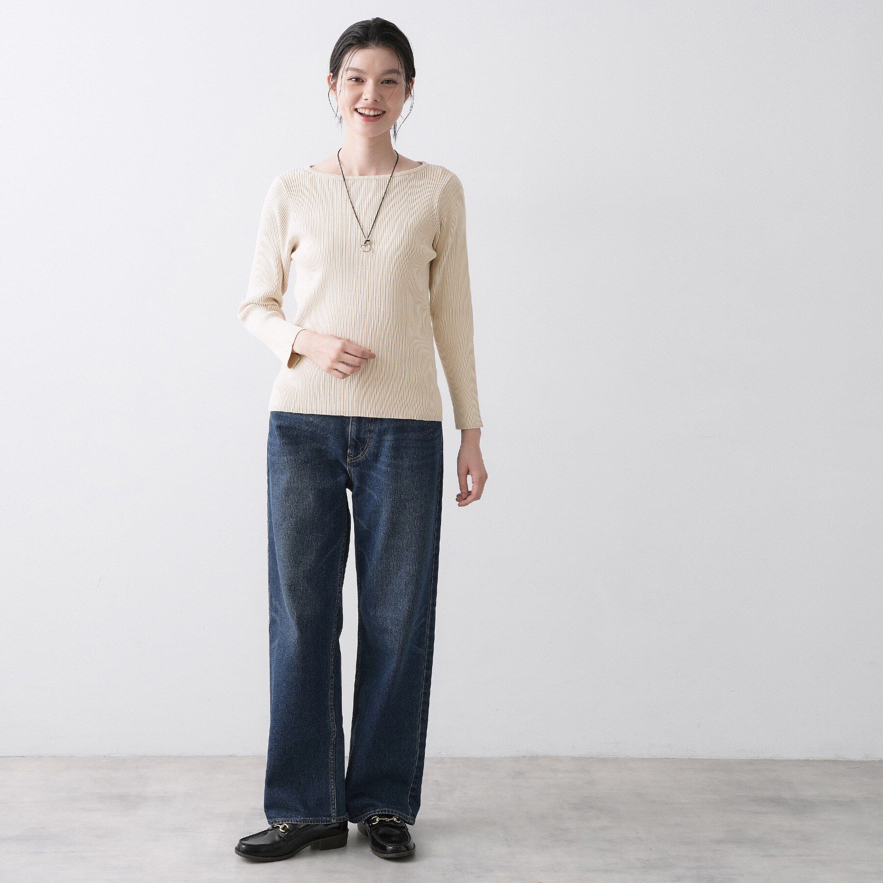 Dessin「【洗える】ボートネックリブニット」|ニット・セーター|