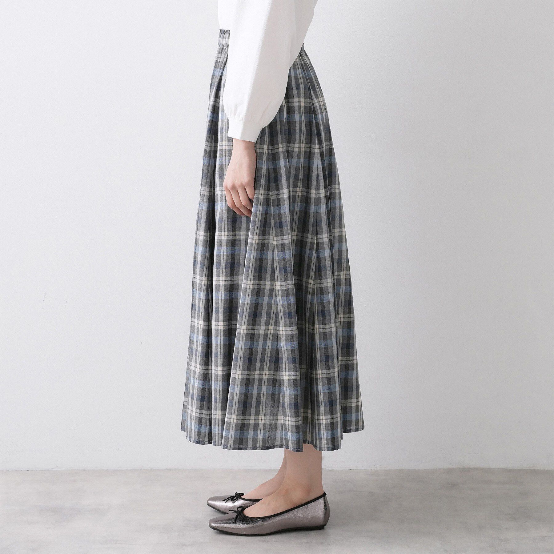 Dessin「【ウエストゴム/洗える】映えチェック柄スカート」|スカート|