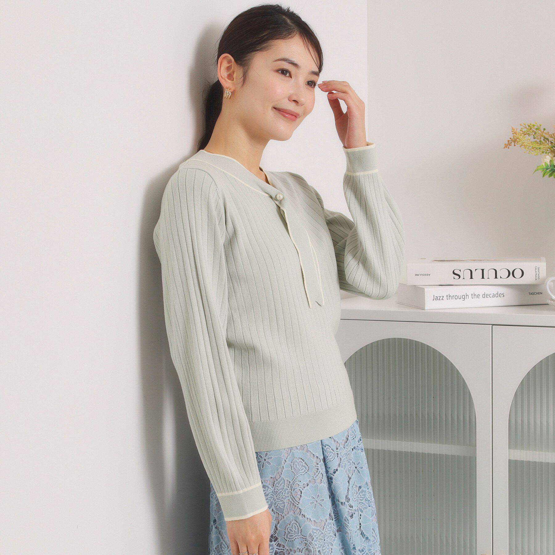 ITS&rsquo;DEMO「【手洗い可】配色ボウタイニット」|ニット・セーター|