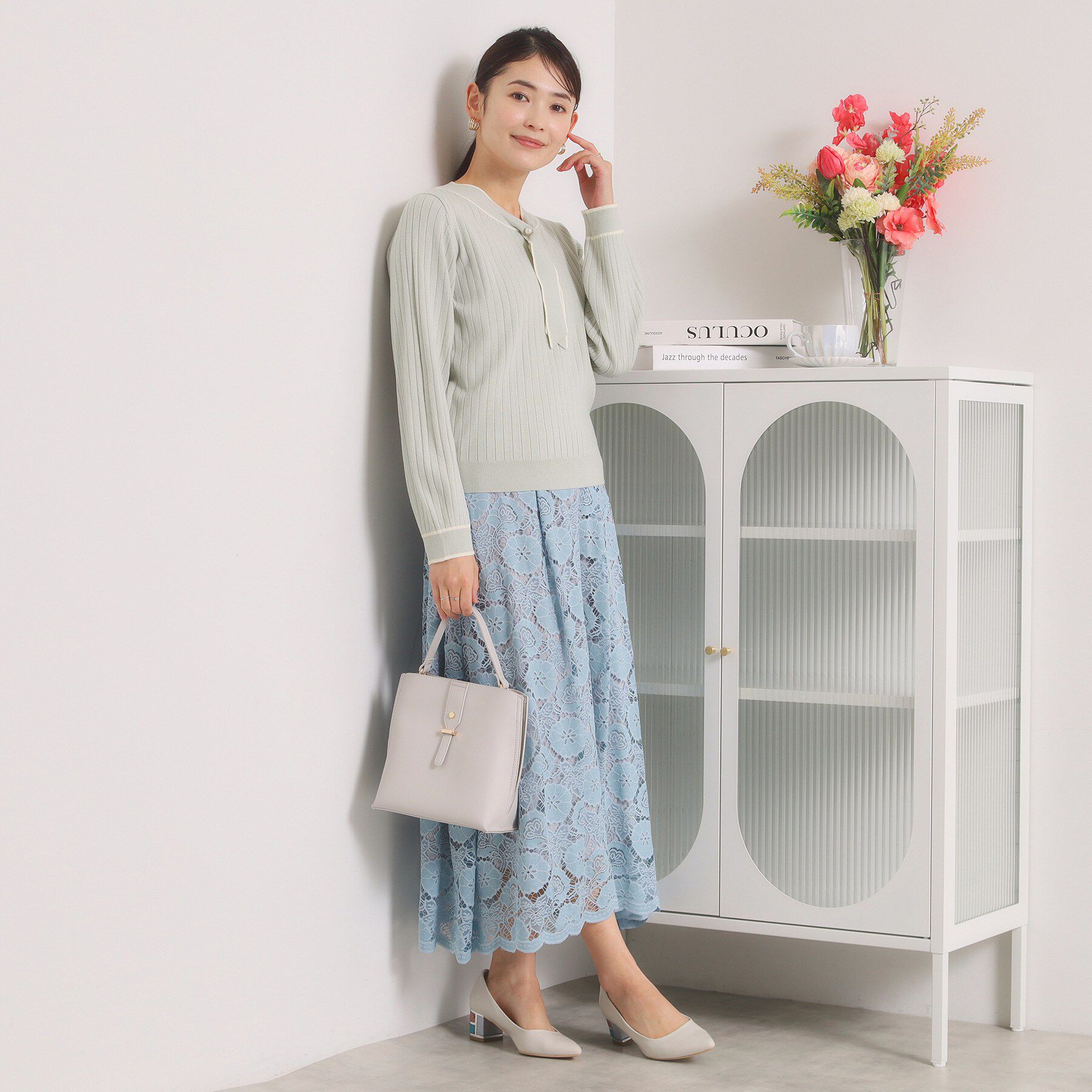 ITS&rsquo;DEMO「【手洗い可】配色ボウタイニット」|ニット・セーター|