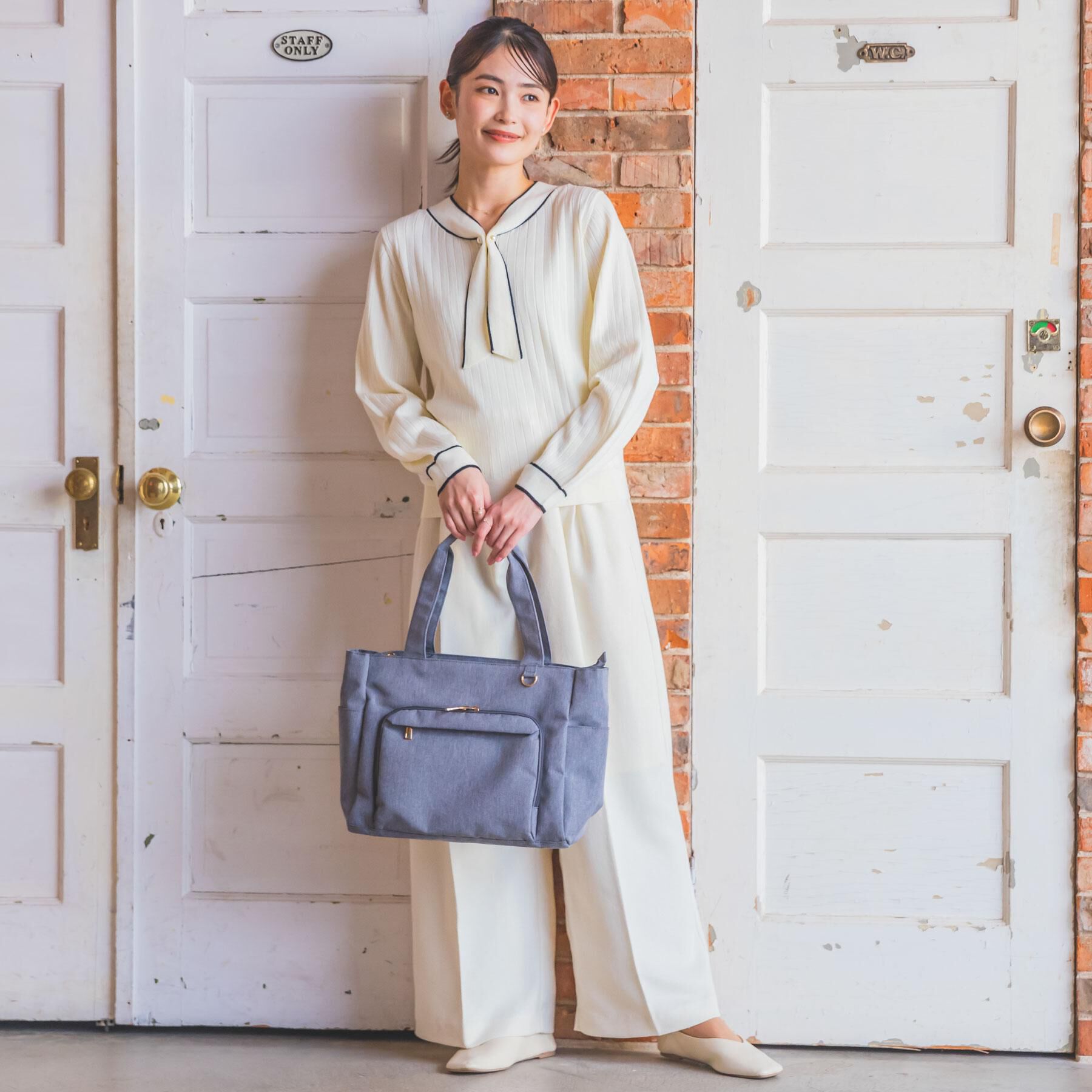 ITS&rsquo;DEMO「【手洗い可】配色ボウタイニット」|ニット・セーター|