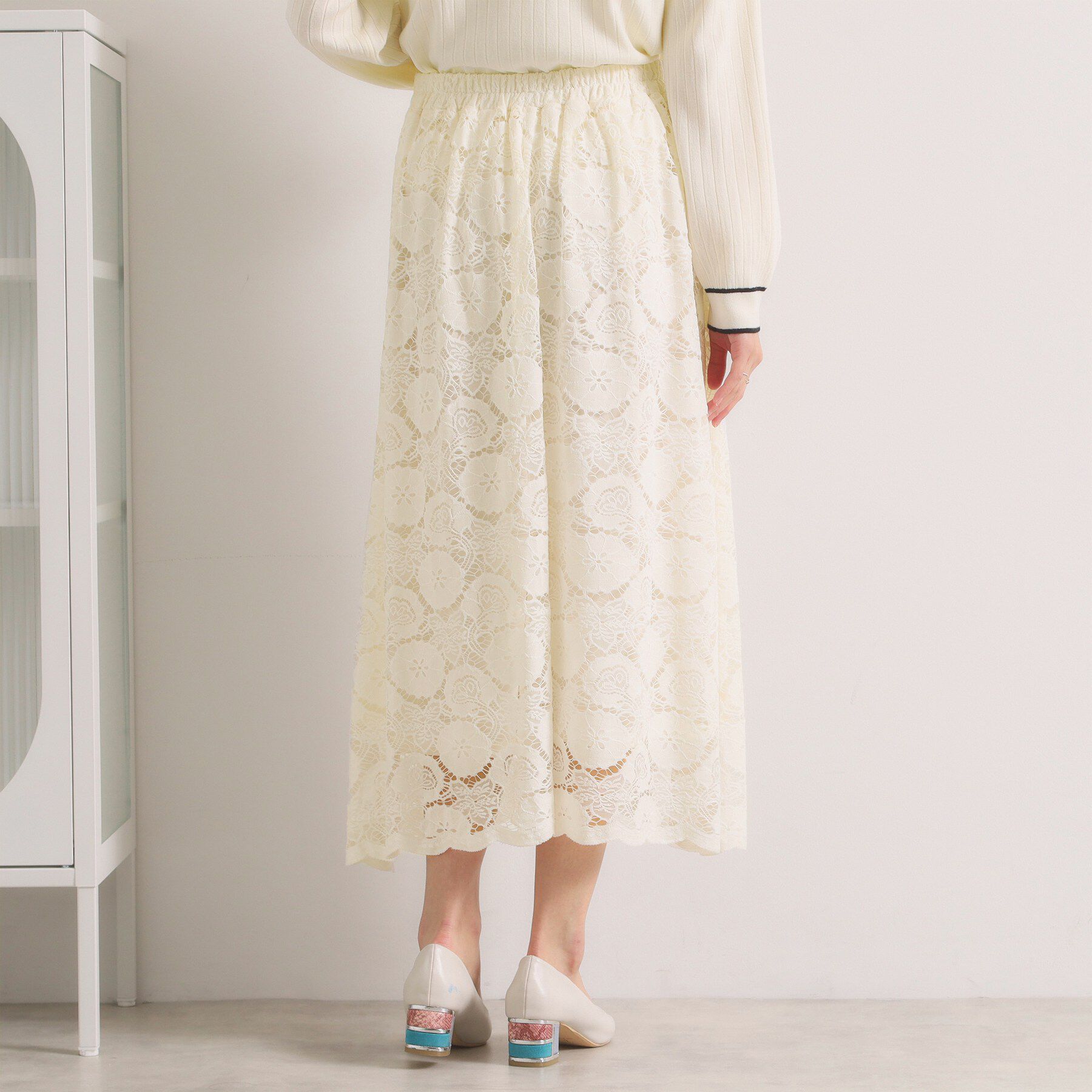 ITS&rsquo;DEMO「【手洗い可／ウエストゴム】レーススカート」|スカート|