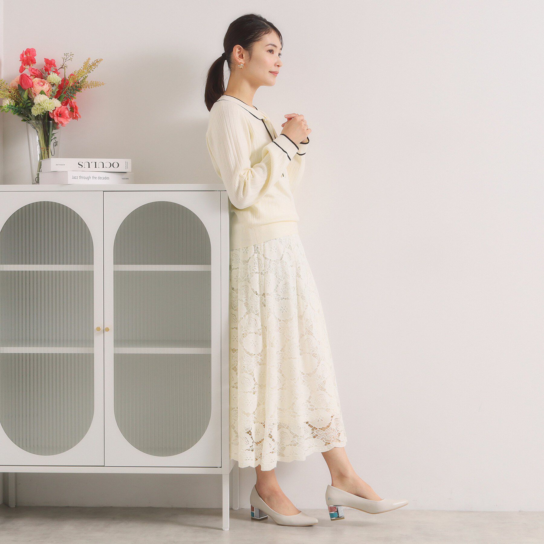 ITS&rsquo;DEMO「【手洗い可／ウエストゴム】レーススカート」|スカート|