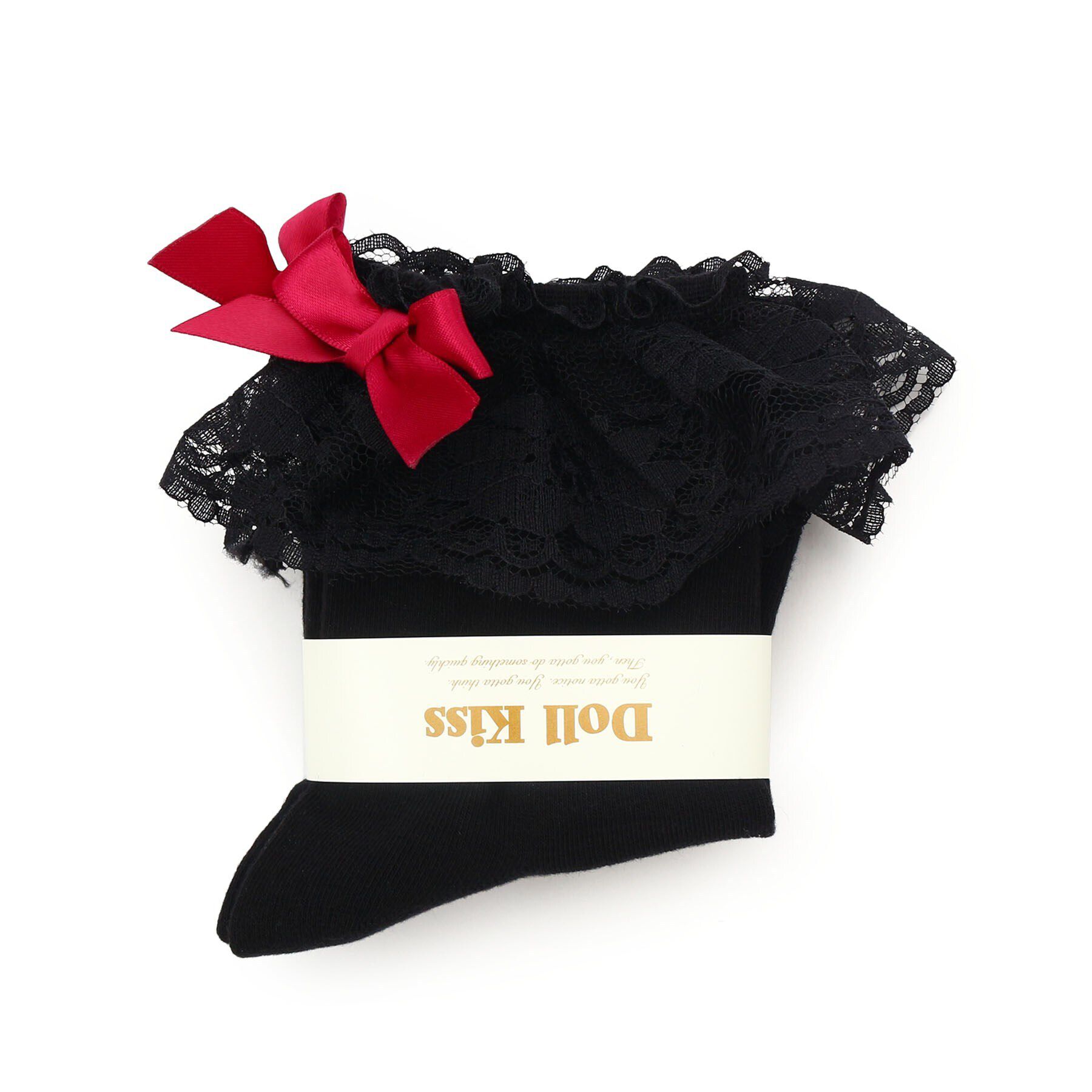 Doll Kiss「レース&times;リボン付きクルーソックス　靴下」|ソックス|