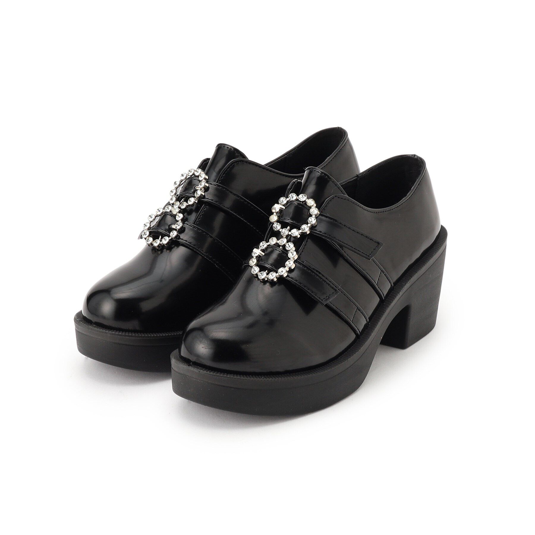 csT&P「軽量厚底ソール ダブルストーンモチーフローファー」|パンプス|ﾌﾞﾗｯｸ(219)