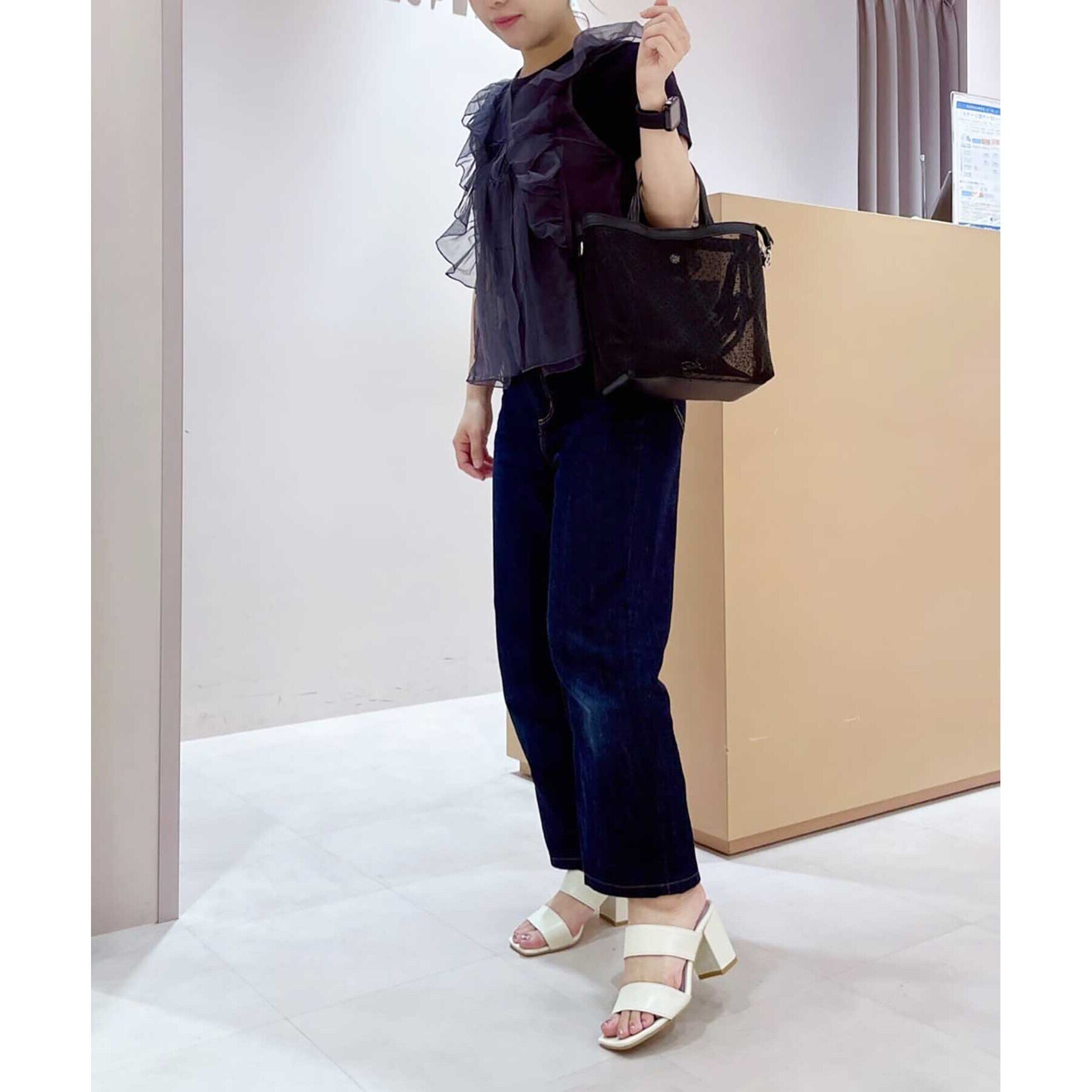 ESPERANZA「ダブルベルト太ヒールミュールサンダル 24SS」|サンダル|