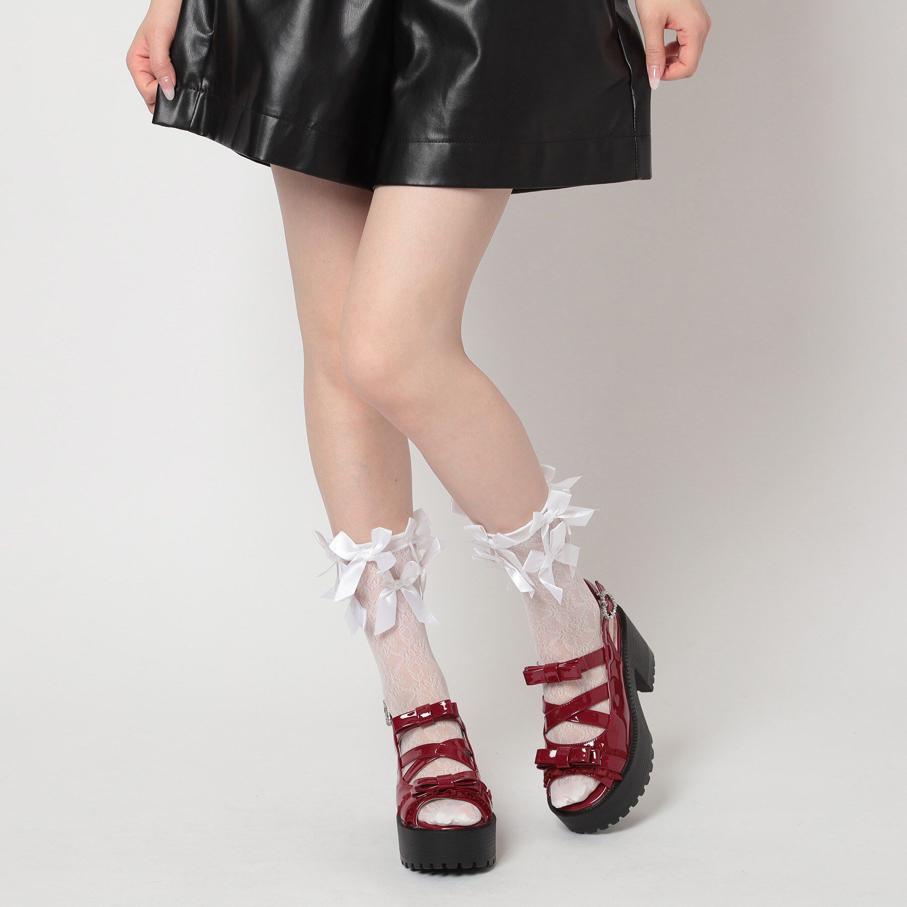 csT&P「厚底レース付きリボンベルトサンダル」|サンダル|