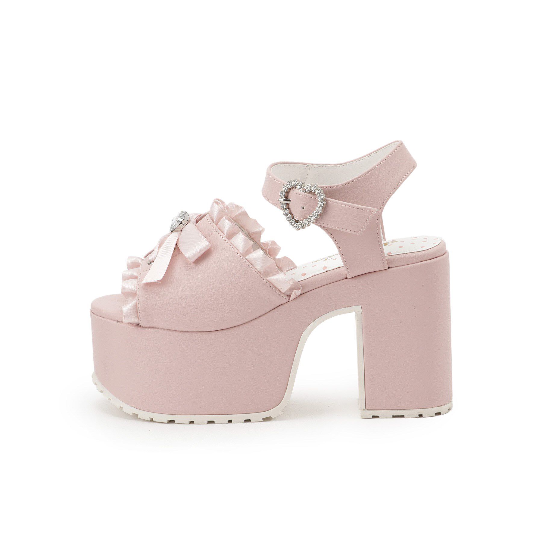 csT&P「地雷系 厚底リボンレースアップサンダル」|サンダル|