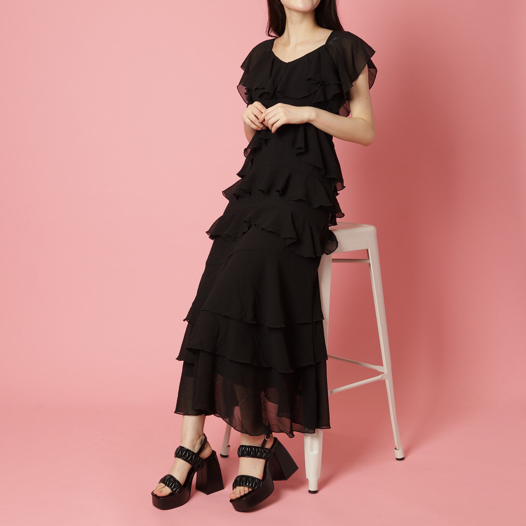 csT&P「ギャザーダブルベルト チャンキーヒールサンダル」|サンダル|