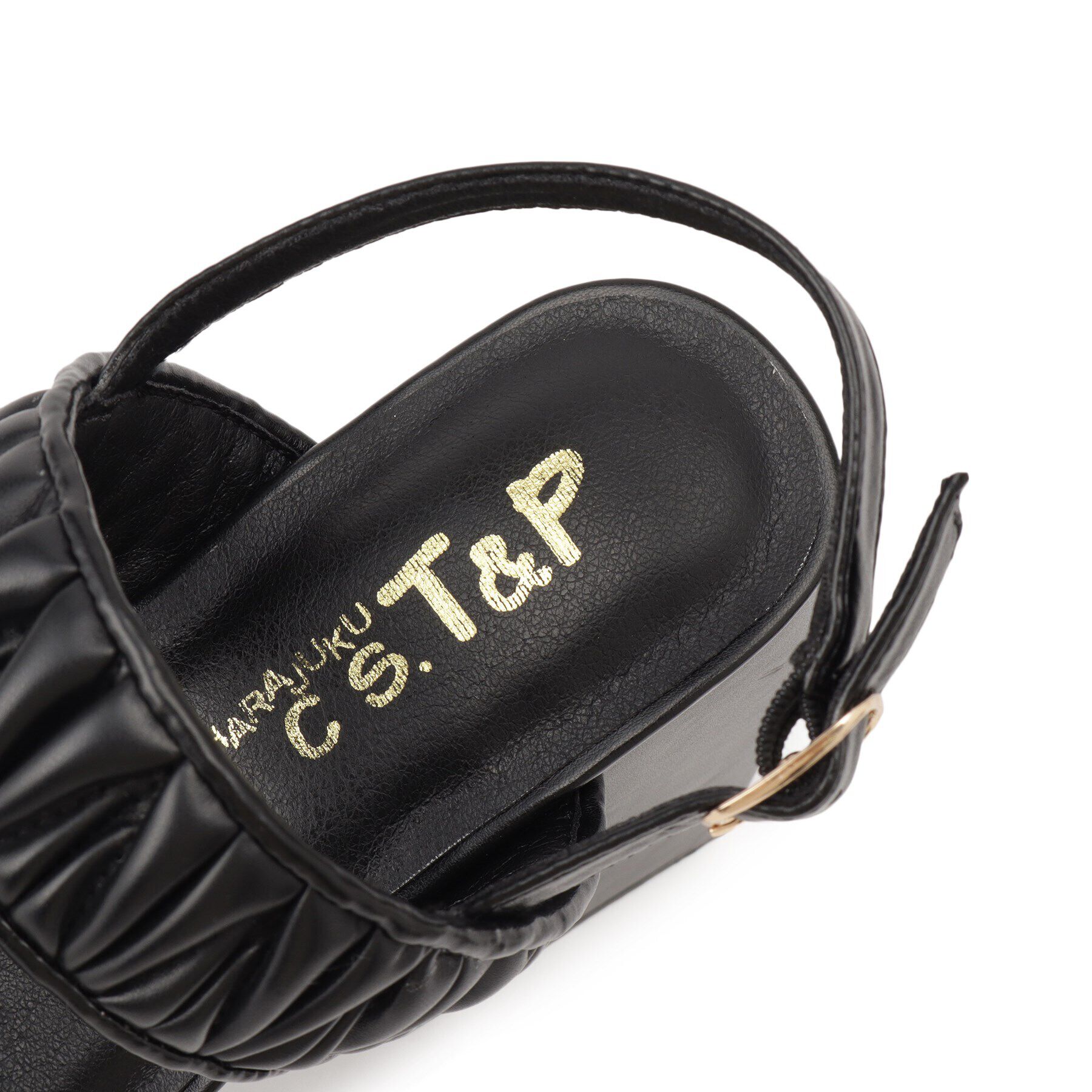 csT&P「ギャザーダブルベルト チャンキーヒールサンダル」|サンダル|