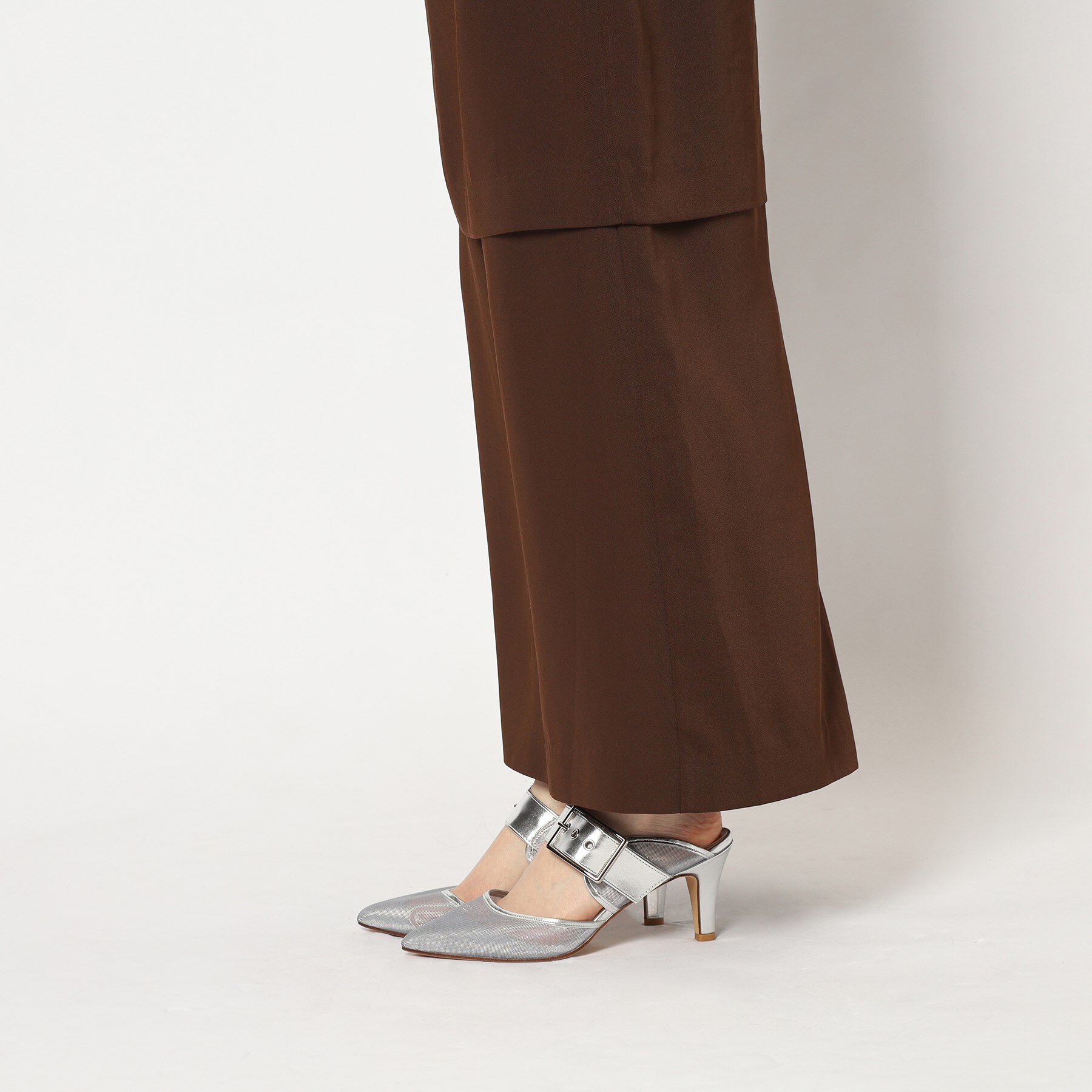 ESPERANZA「バックルベルトメッシュミュール」|パンプス|