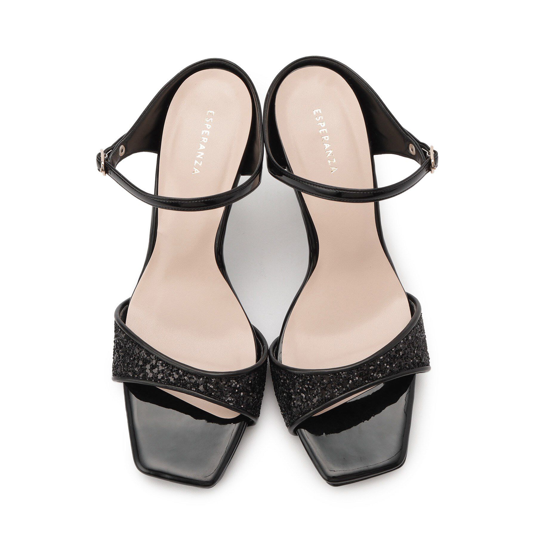 ESPERANZA「スクエアトゥグリッターミュール」|サンダル|