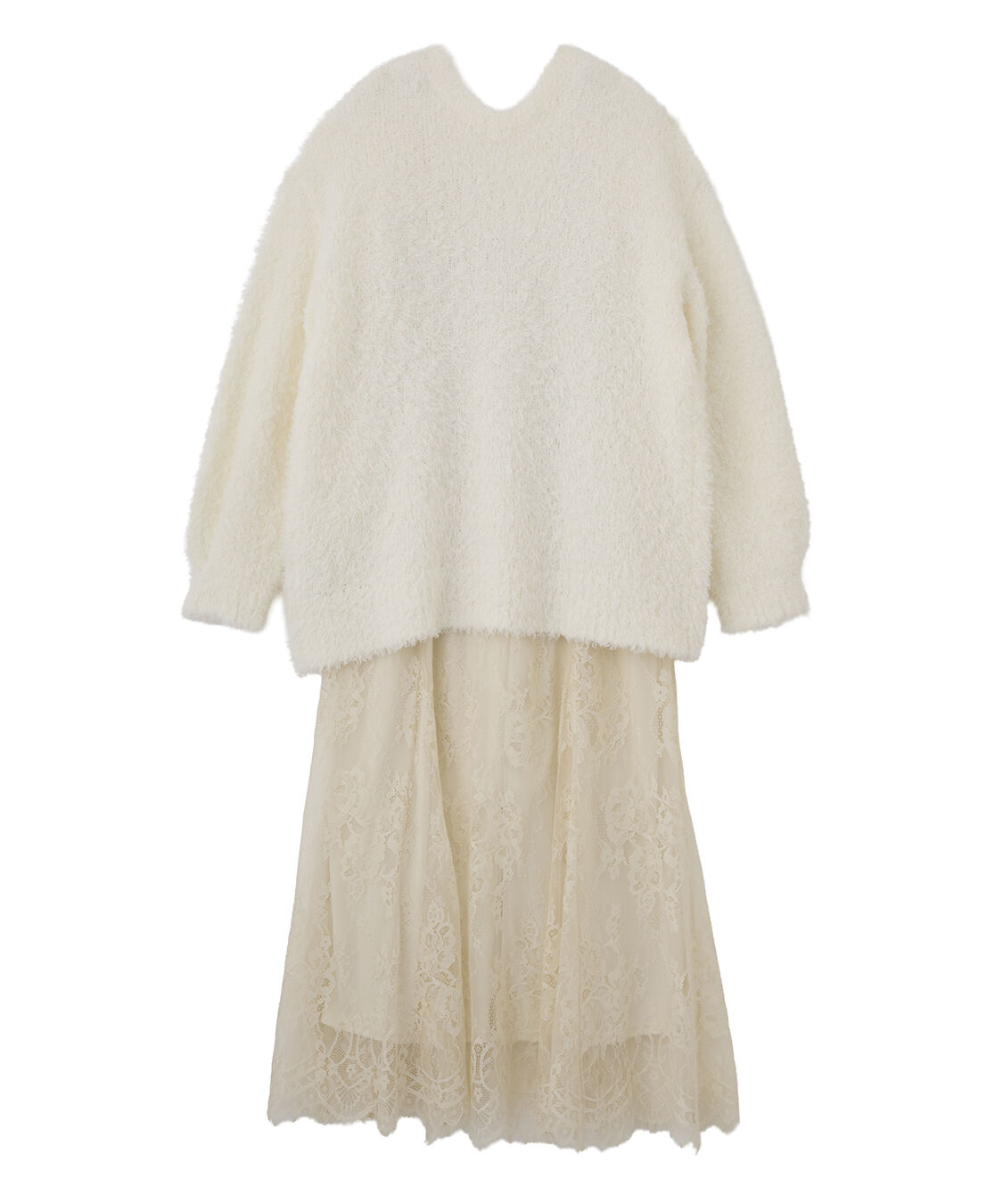 ニットカーデ×レースキャミワンピース（COCO DEAL）｜ルミネの