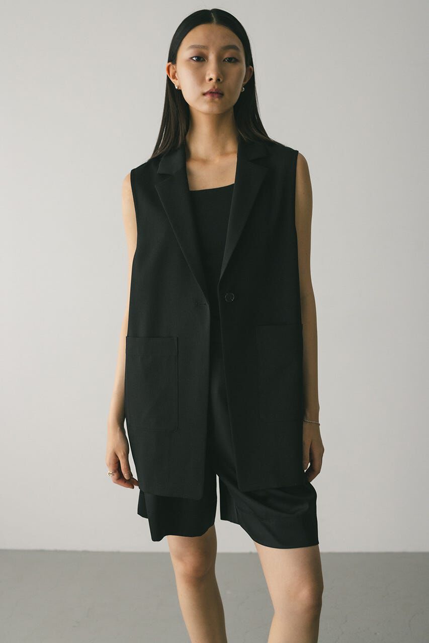 STYLEMIXER「ワンボタンルーズベスト」|ダウンベスト・ベスト|BLK