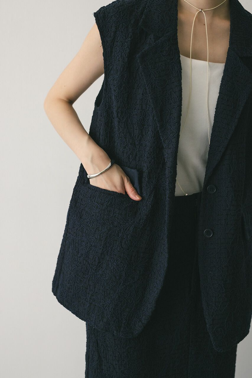 STYLEMIXER「エンブロイダリーレースベスト」|ダウンベスト・ベスト|