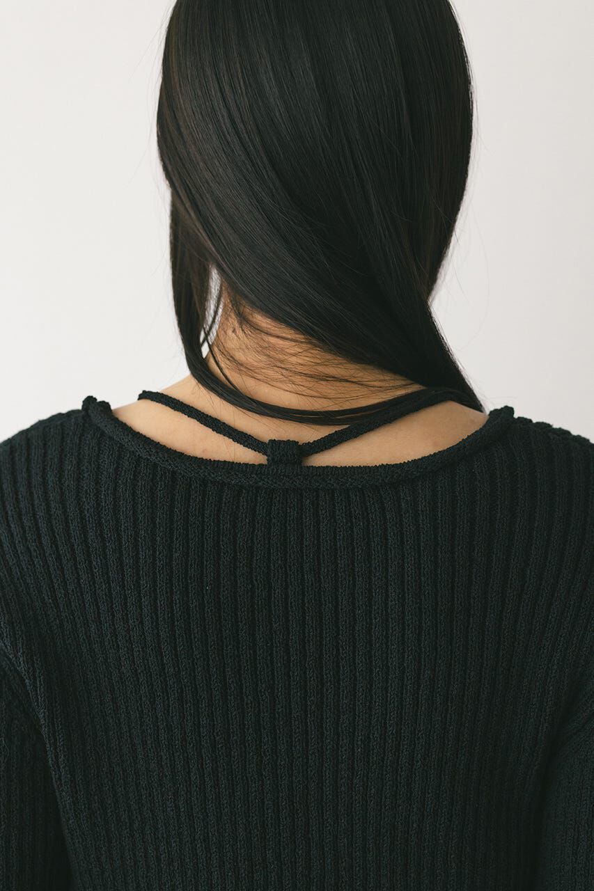 STYLEMIXER「レースアップリブニットトップ」|ニット・セーター|