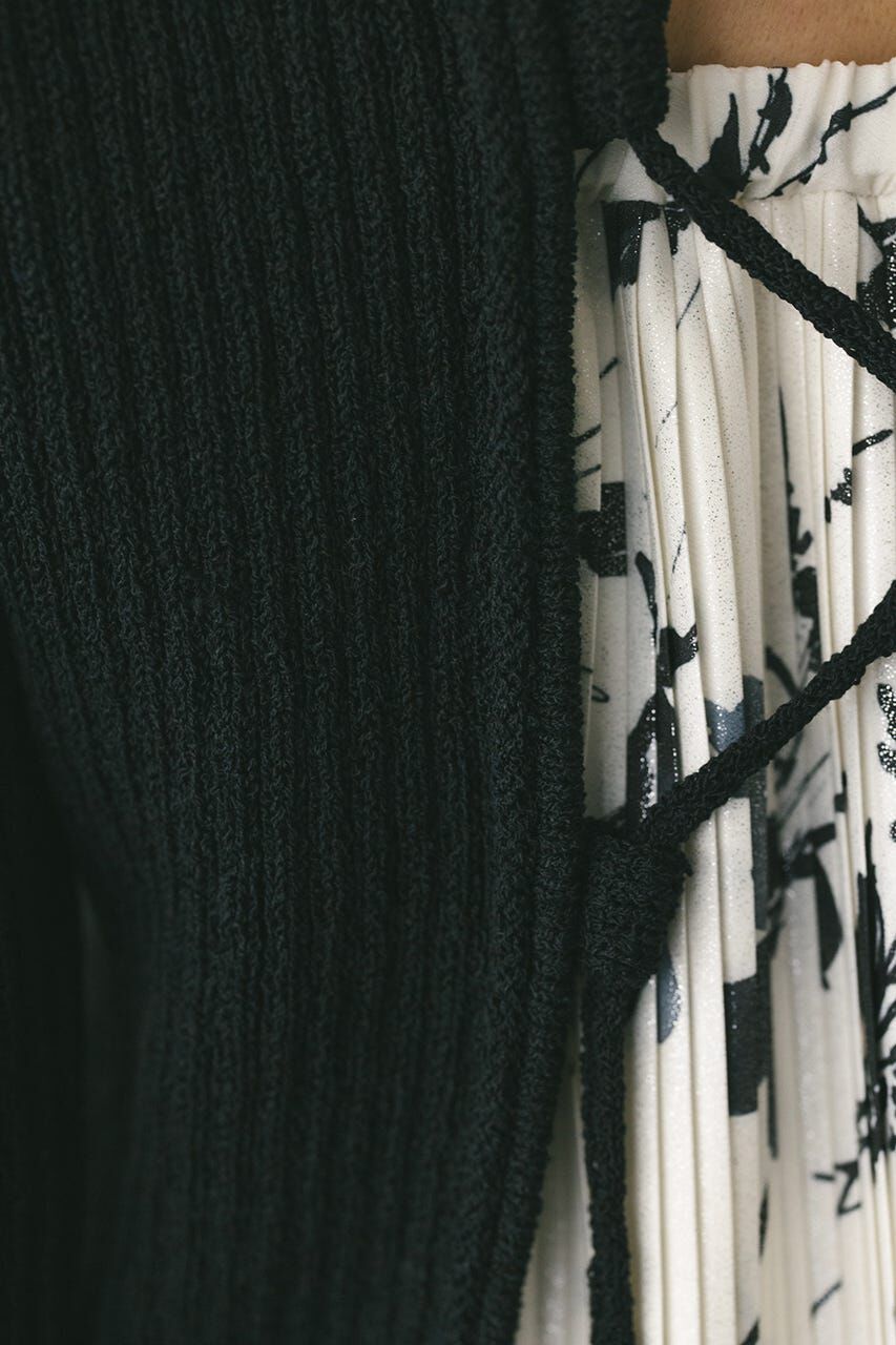 STYLEMIXER「レースアップリブニットトップ」|ニット・セーター|