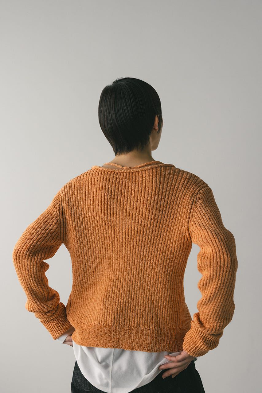 STYLEMIXER「レースアップリブニットトップ」|ニット・セーター|