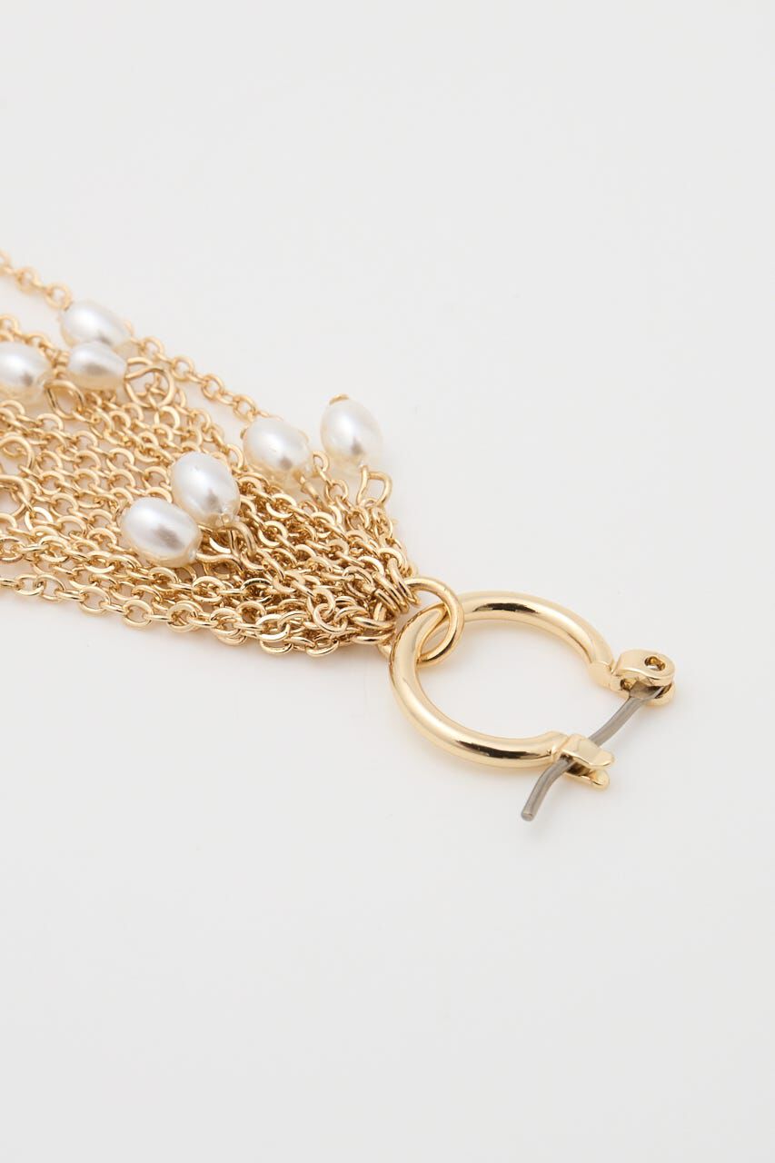 MOUSSY「F/PEARL FRINGE イヤリング」|ピアス|