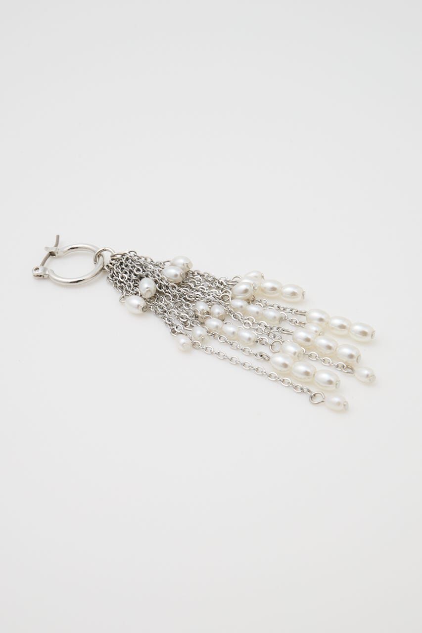 MOUSSY「F/PEARL FRINGE イヤリング」|ピアス|