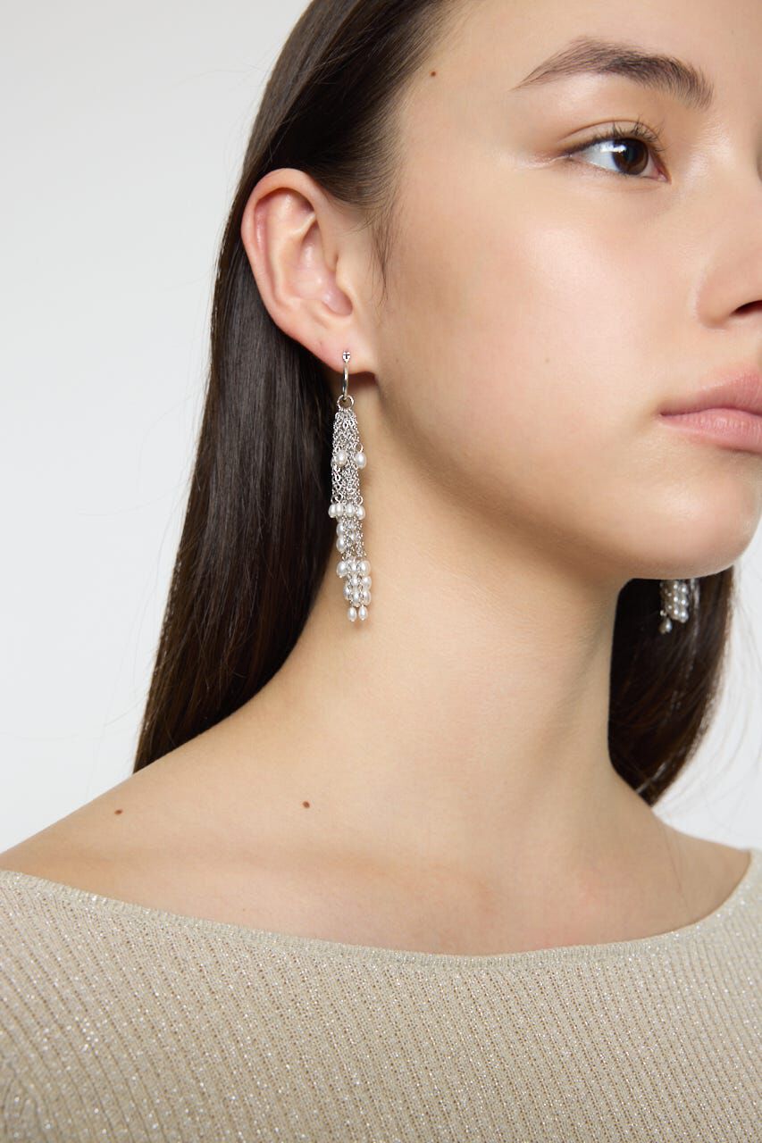 MOUSSY「F/PEARL FRINGE イヤリング」|ピアス|