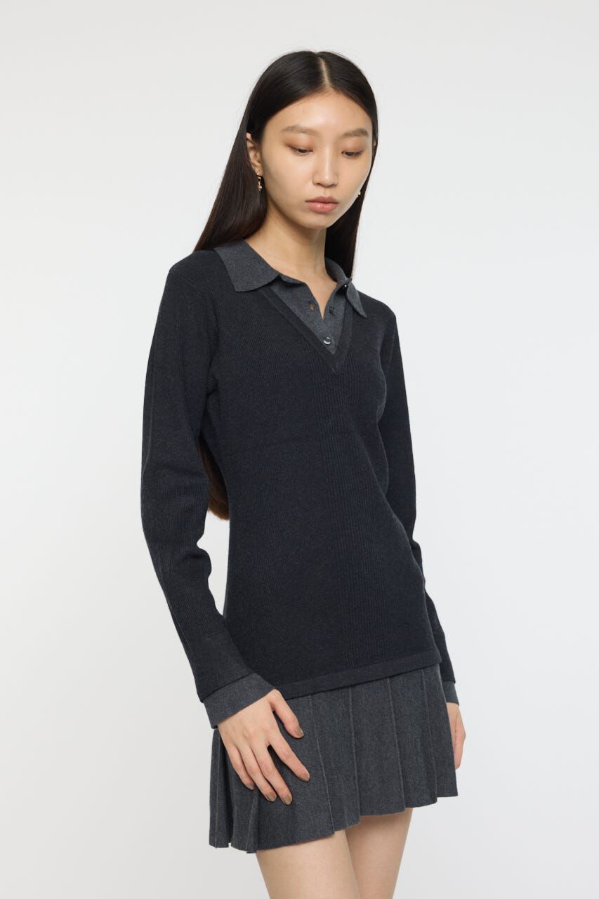 MOUSSY「LAYERED KNIT ミニドレス」|ワンピース|