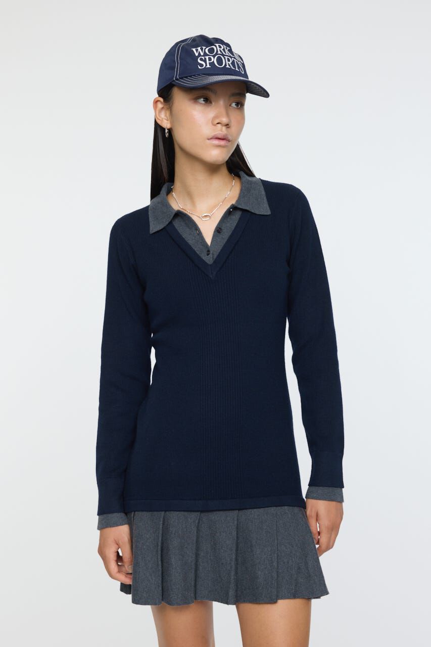 MOUSSY「LAYERED KNIT ミニドレス」|ワンピース|