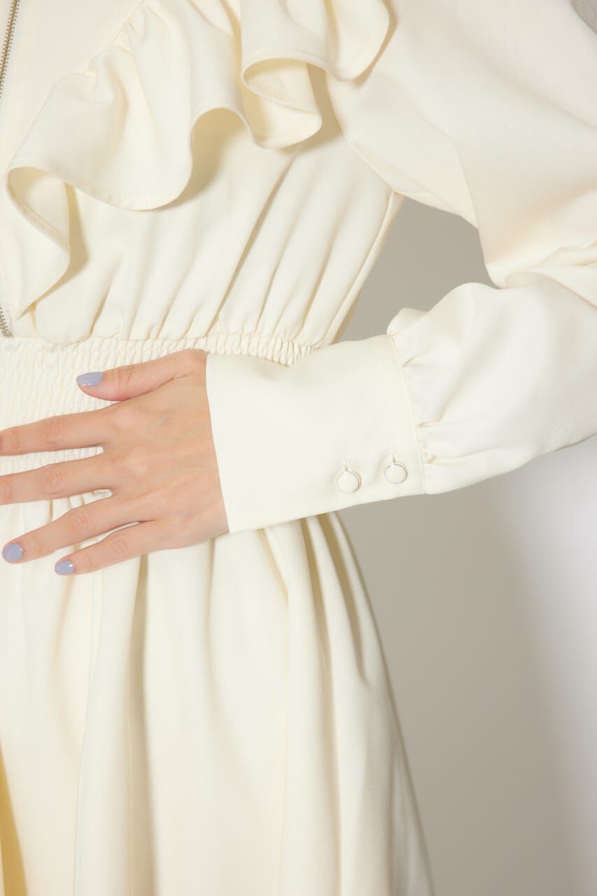 rienda「フロントZIPフリルミニシャツワンピース」|ワンピース|