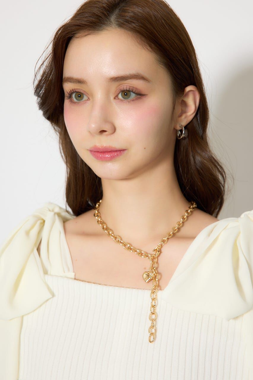 rienda「ニュアンスハートプレートネックレス」|ネックレス|GLD