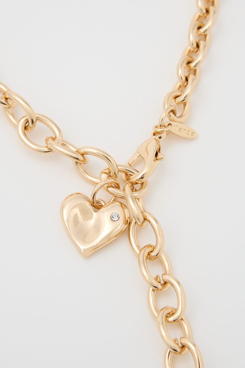 rienda「ニュアンスハートプレートネックレス」|ネックレス|